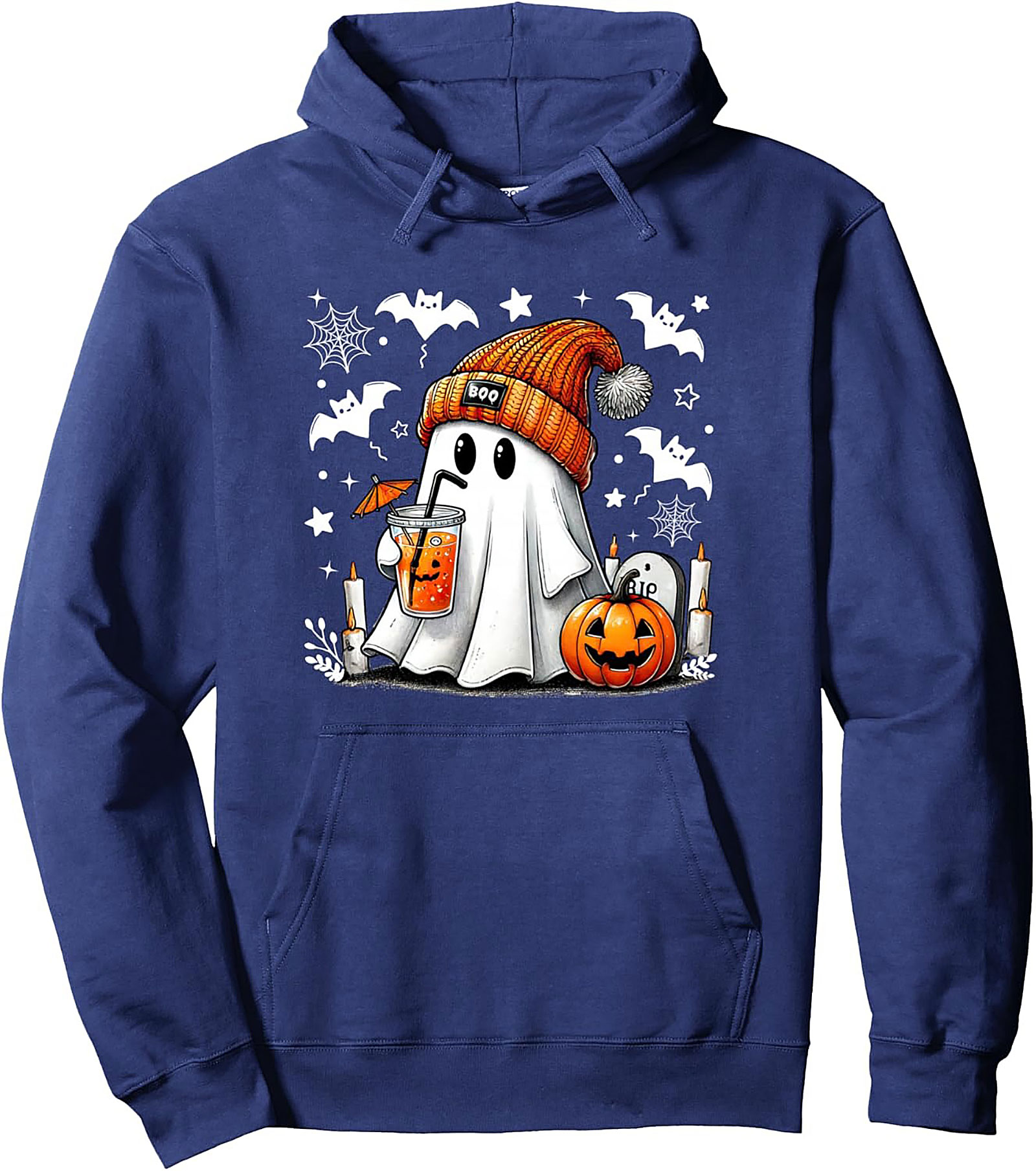 Cute Ghost Halloween Pullover Hoodie | Cozy Streetwear