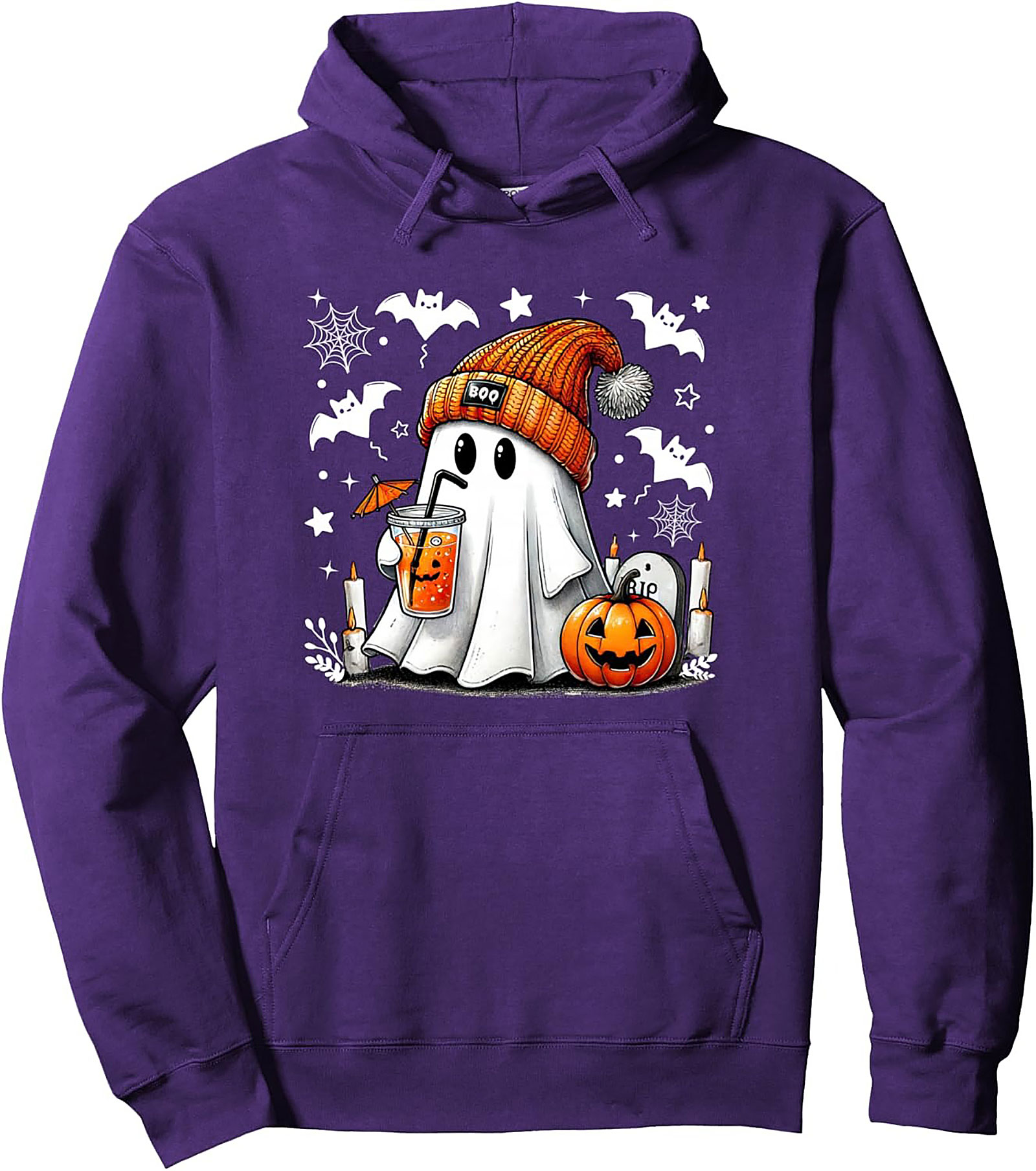 Cute Ghost Halloween Pullover Hoodie | Cozy Streetwear