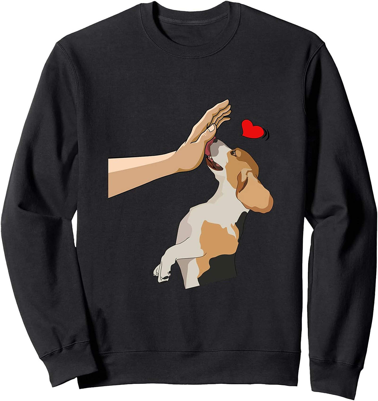 Adorable Beagle Dog Lover Graphic Sweatshirt – Puppy Kisses Crewneck