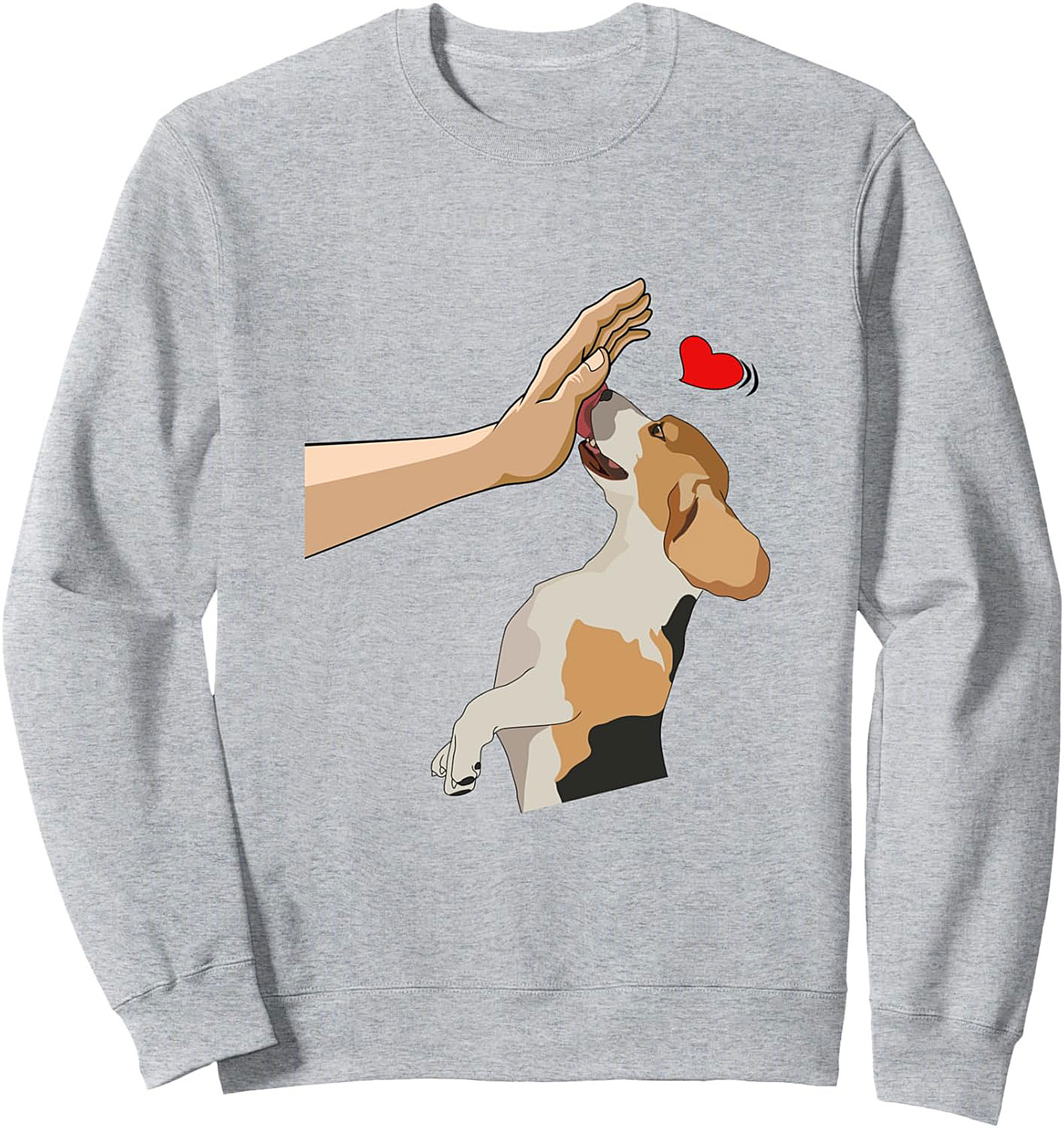Adorable Beagle Dog Lover Graphic Sweatshirt – Puppy Kisses Crewneck