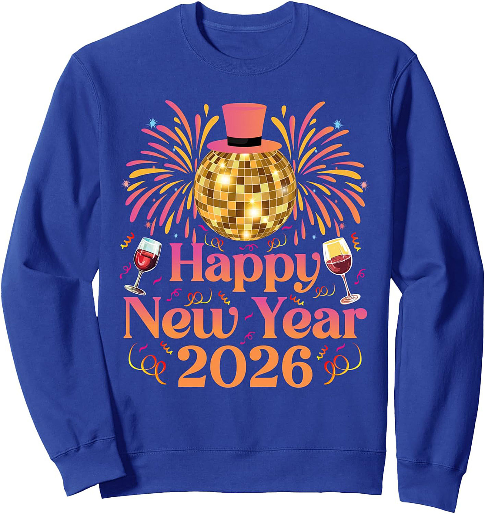 Happy New Year 2026 Disco Ball Crewneck Sweatshirt