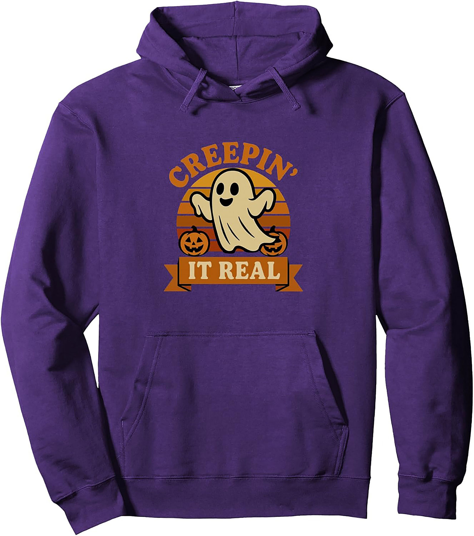 Creepin’ It Real Ghost Halloween Pullover Hoodie