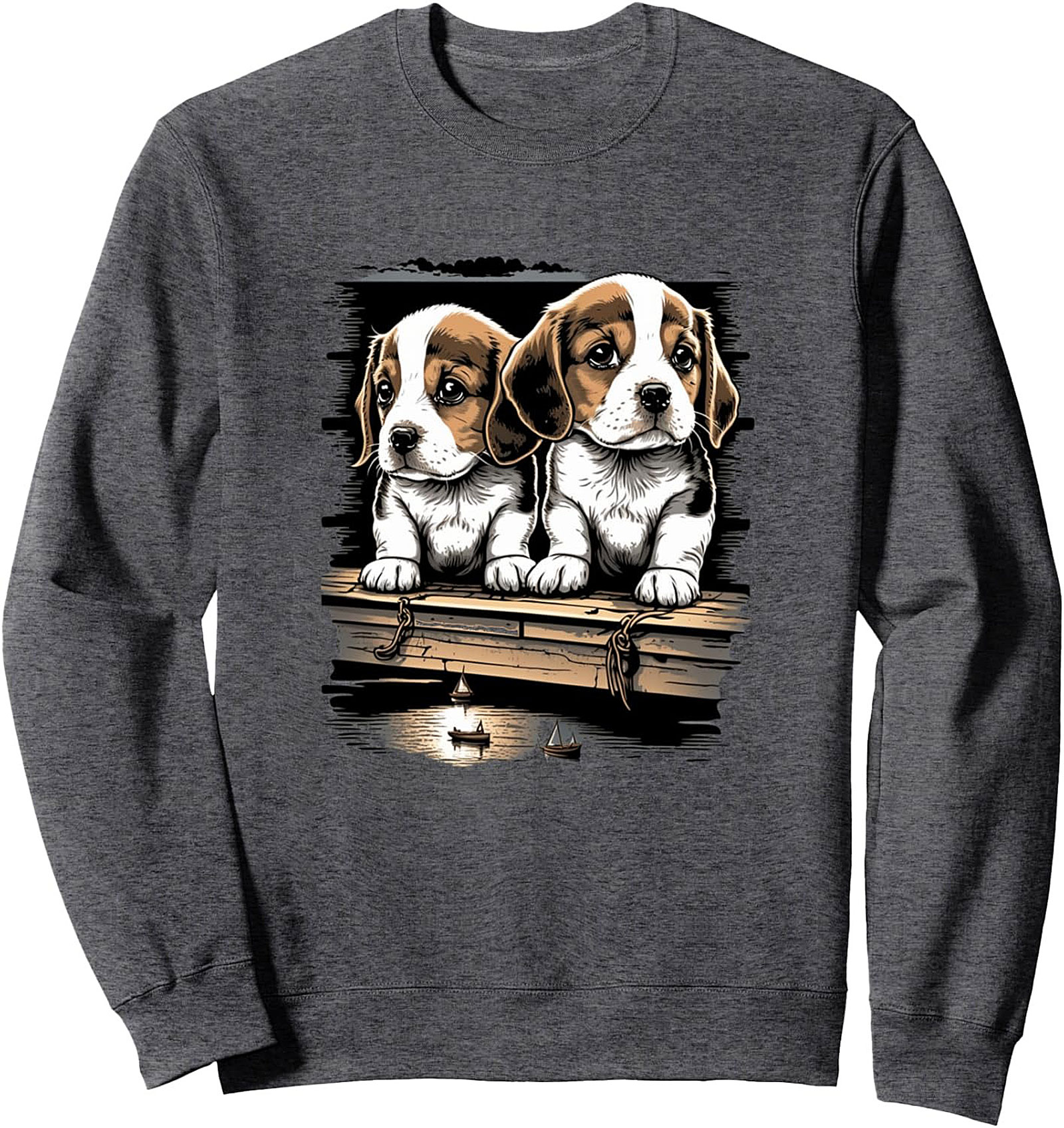 Adorable Beagle Puppy Graphic Sweatshirt – Cozy Crewneck for Dog Lovers