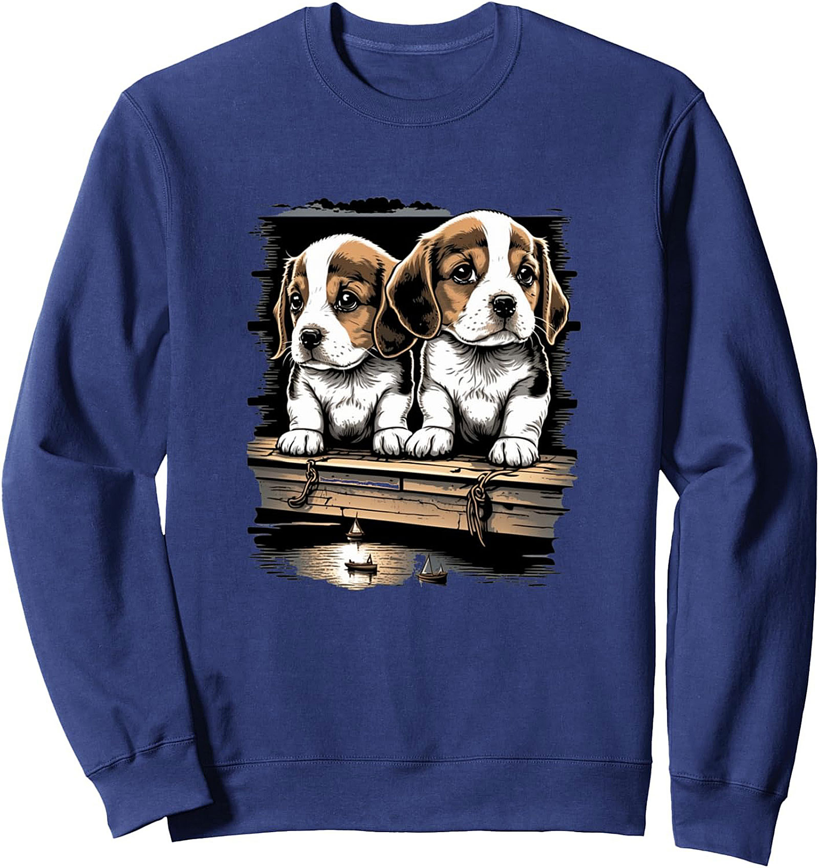 Adorable Beagle Puppy Graphic Sweatshirt – Cozy Crewneck for Dog Lovers