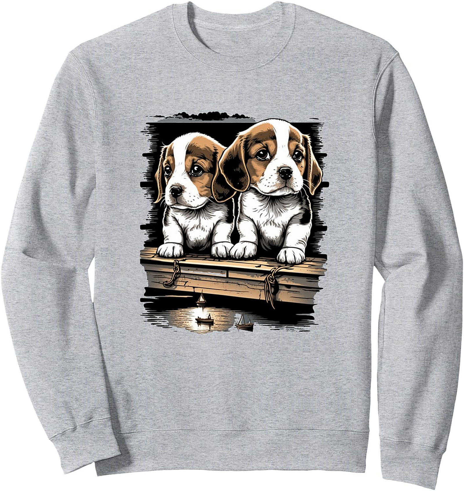 Adorable Beagle Puppy Graphic Sweatshirt – Cozy Crewneck for Dog Lovers