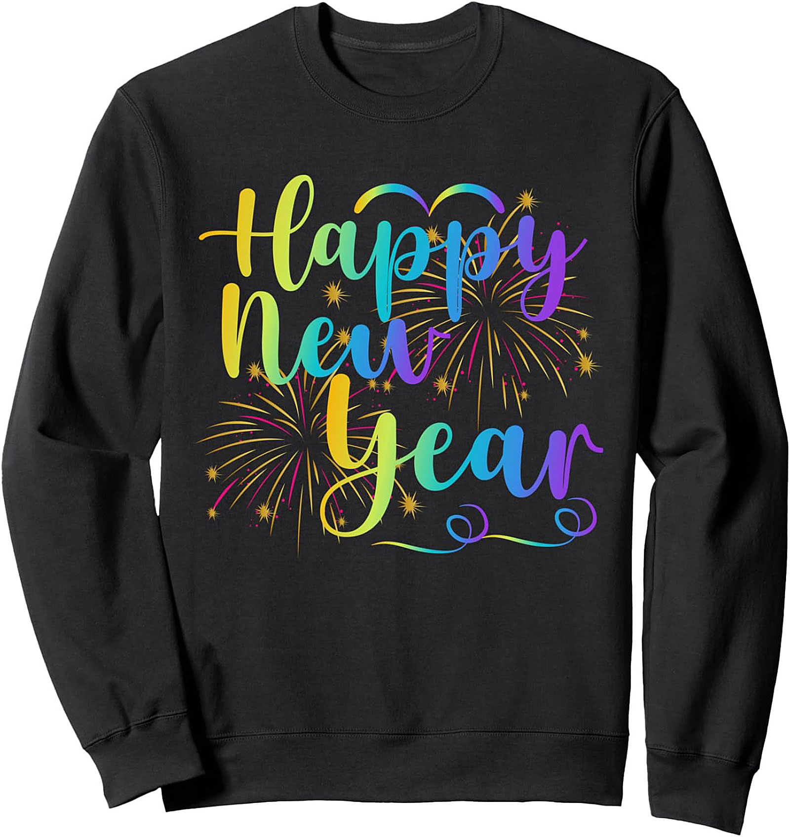 Happy New Year Crewneck Sweatshirt Festive Pullover