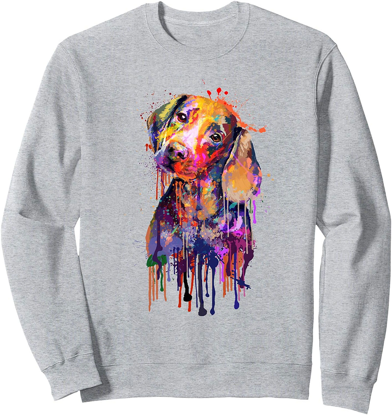 Colorful Dachshund Graphic Sweatshirt | Abstract Watercolor Dog Pullover