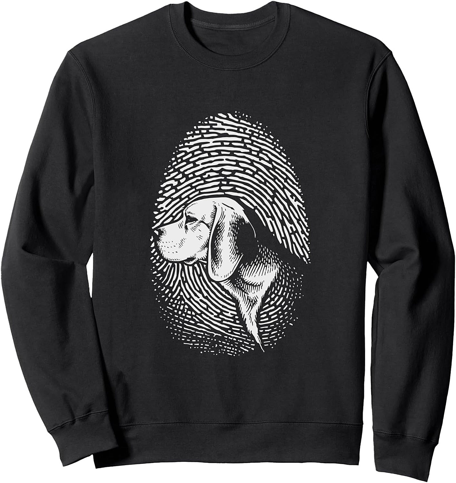 Beagle Fingerprint Dog Lover Crewneck Sweatshirt – Unique Pet ID Graphic