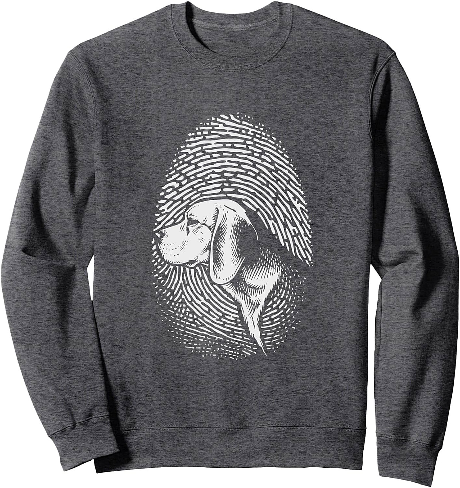 Beagle Fingerprint Dog Lover Crewneck Sweatshirt – Unique Pet ID Graphic