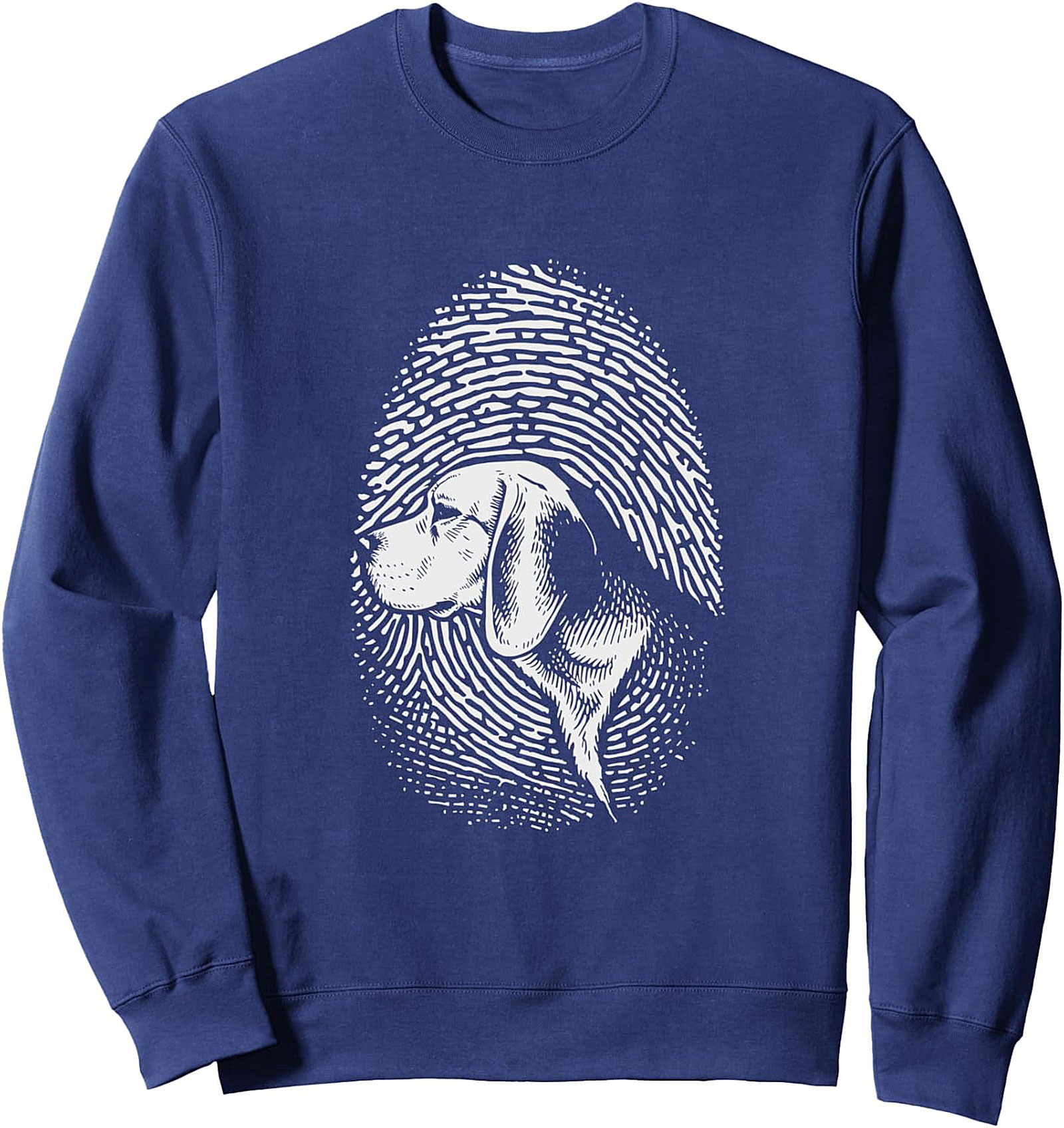 Beagle Fingerprint Dog Lover Crewneck Sweatshirt – Unique Pet ID Graphic