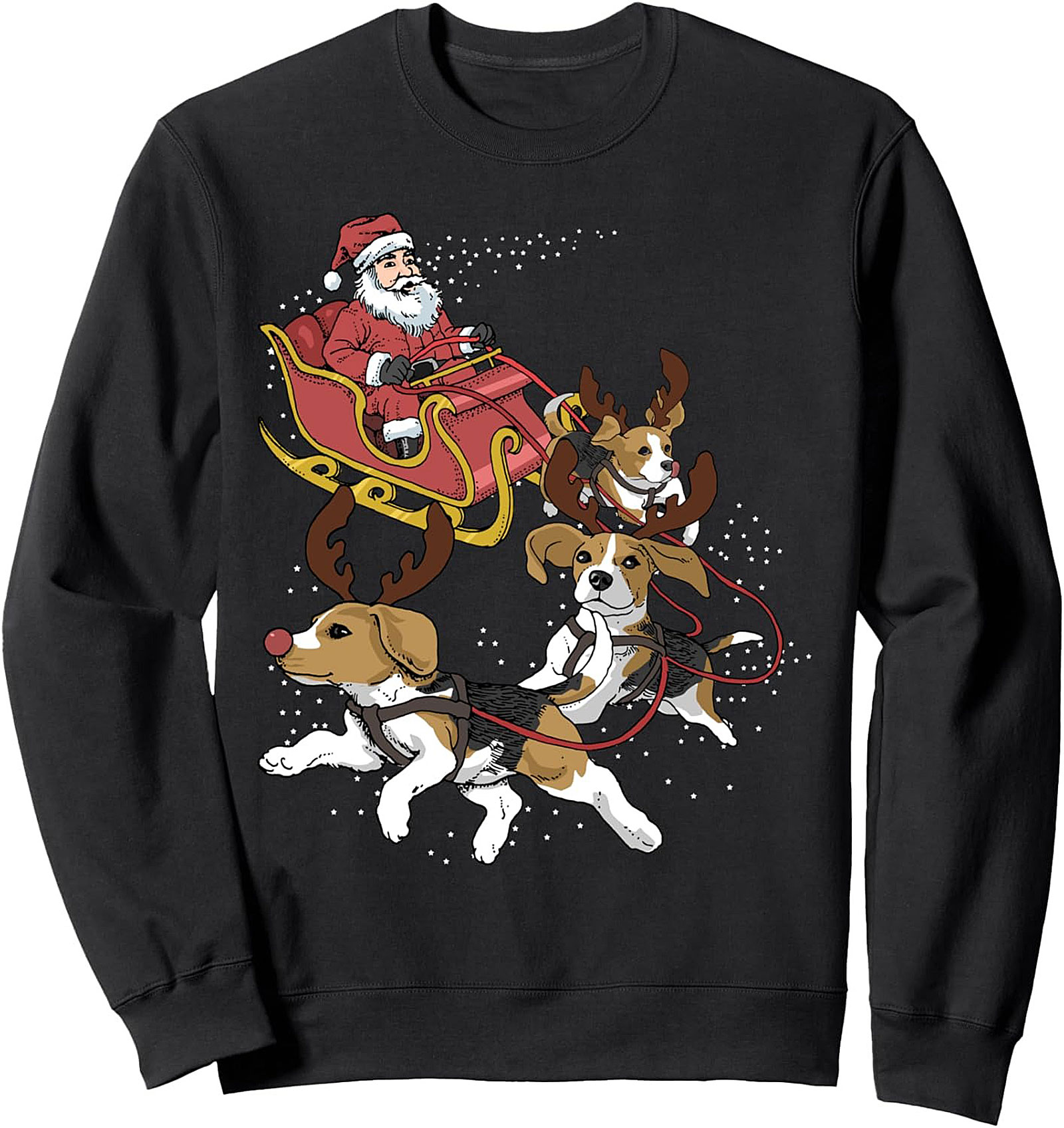 The Beagle Reindeer Christmas Crewneck Sweatshirt