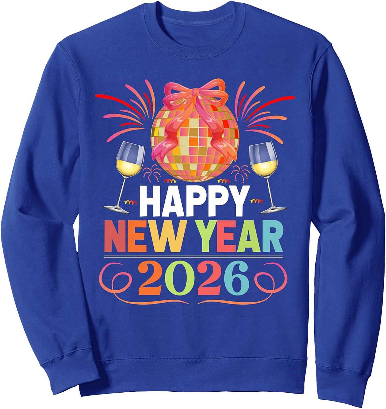 Happy New Year 2026 Sweatshirt Disco Crewneck Pullover