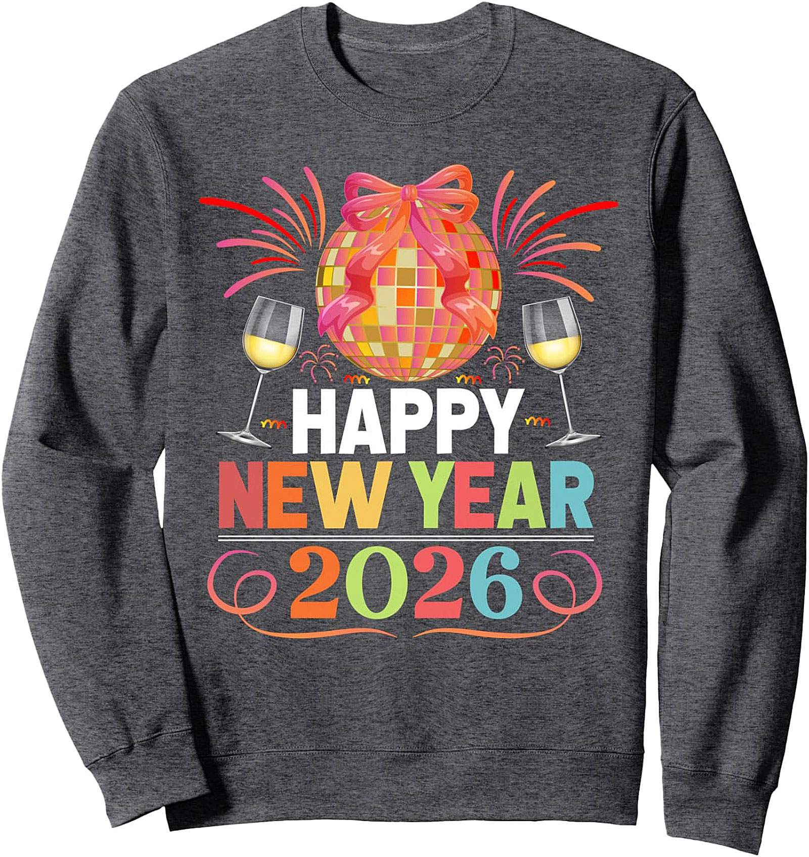 Happy New Year 2026 Sweatshirt Disco Crewneck Pullover