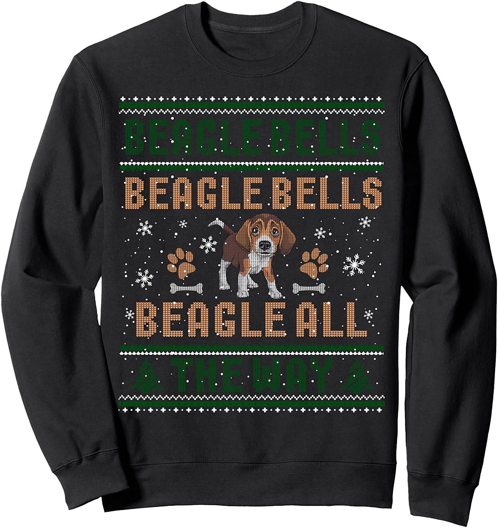 Beagle Bells Beagle All The Way Christmas Crewneck Sweatshirt