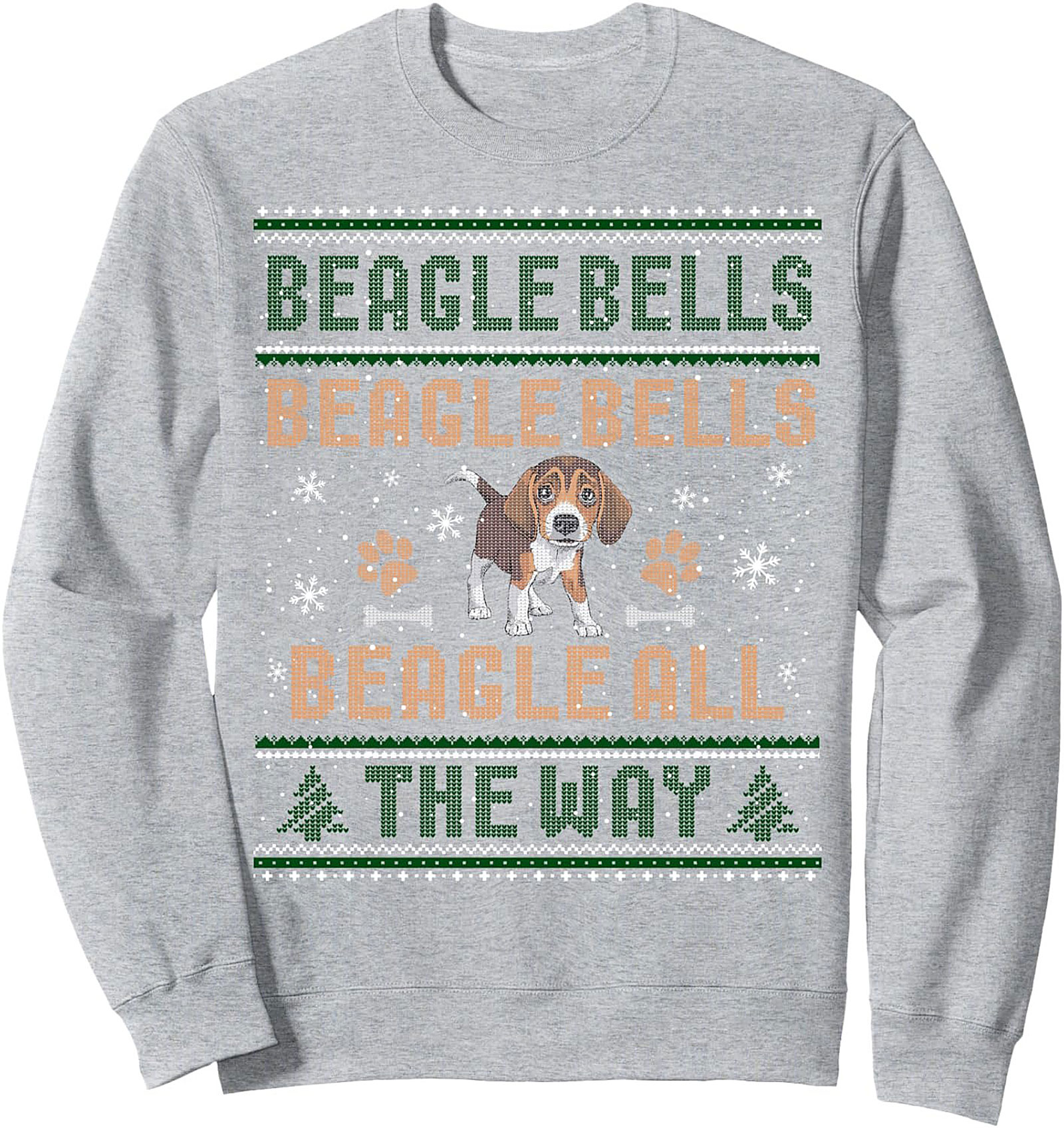 Beagle Bells Beagle All The Way Christmas Crewneck Sweatshirt