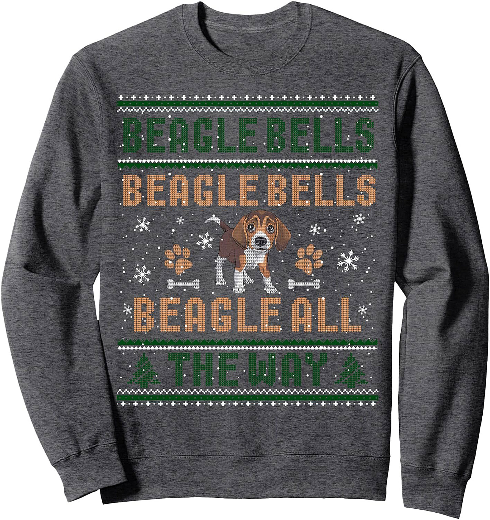 Beagle Bells Beagle All The Way Christmas Crewneck Sweatshirt