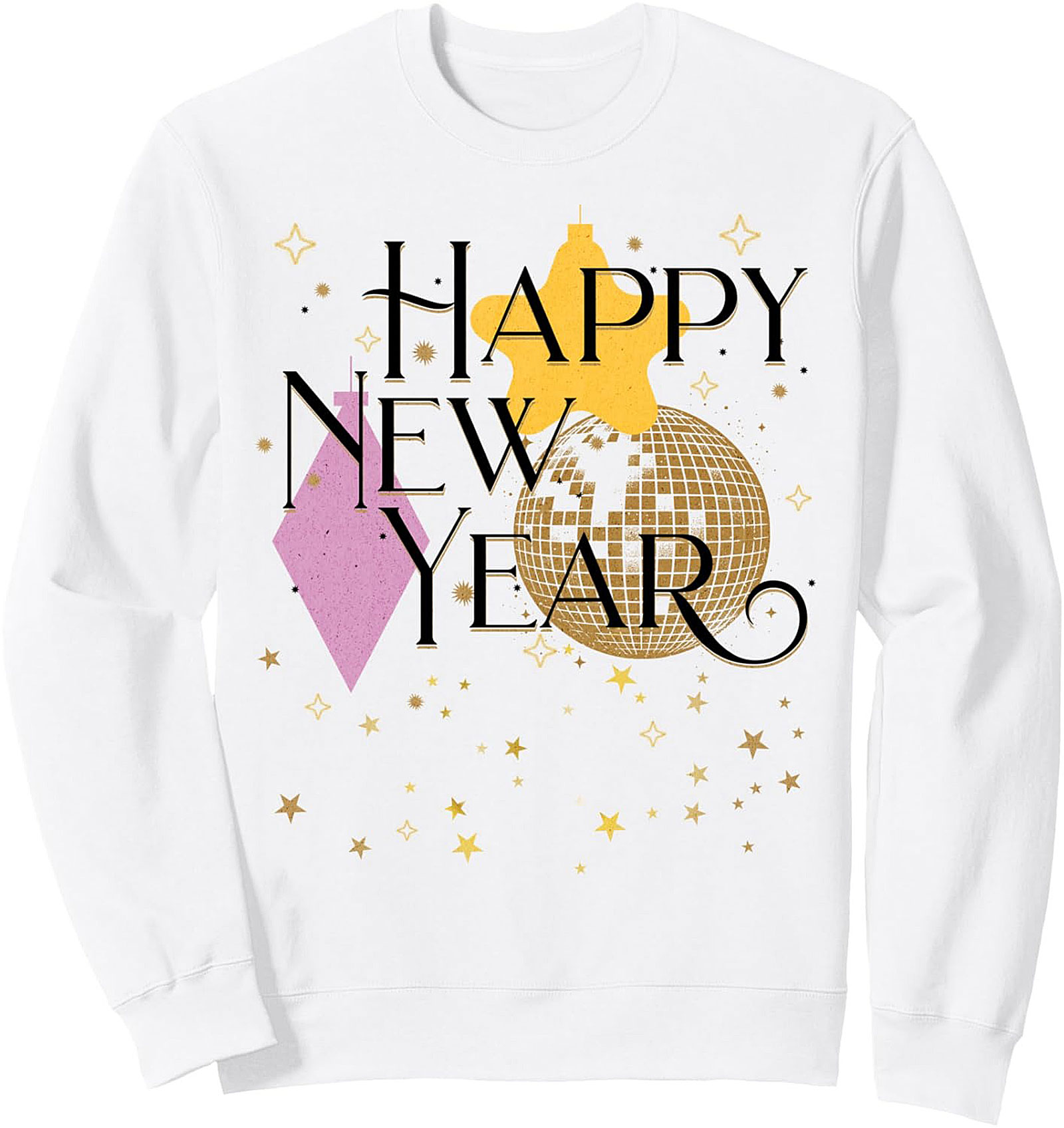 Happy New Year Graphic Sweatshirt NYE Party Crewneck