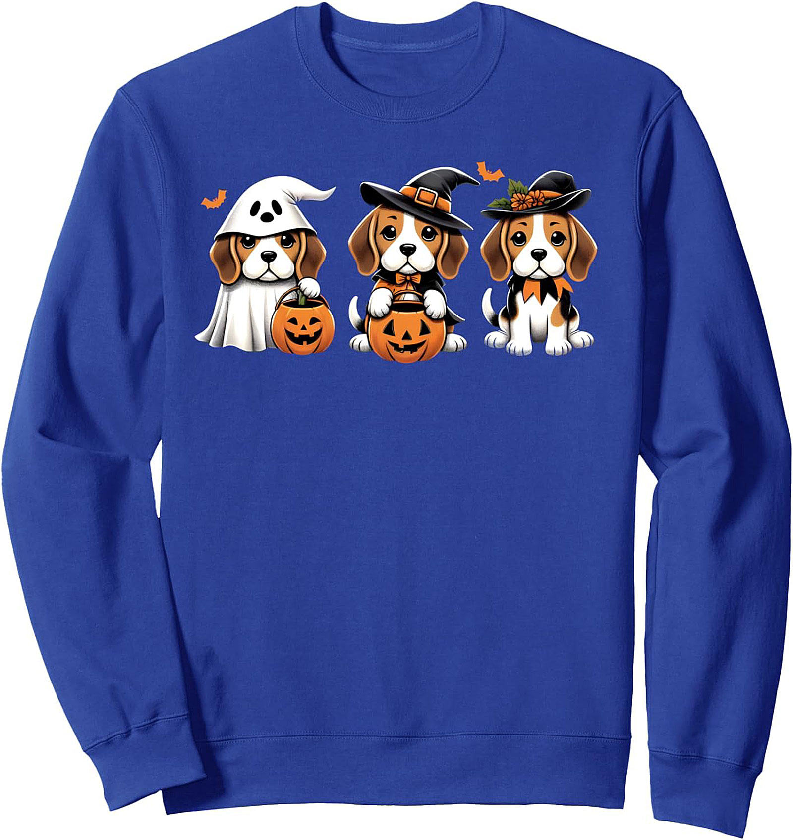The Three Beagle Puppies Halloween Crewneck Sweatshirt | Spooky Cute Graphic Pullover