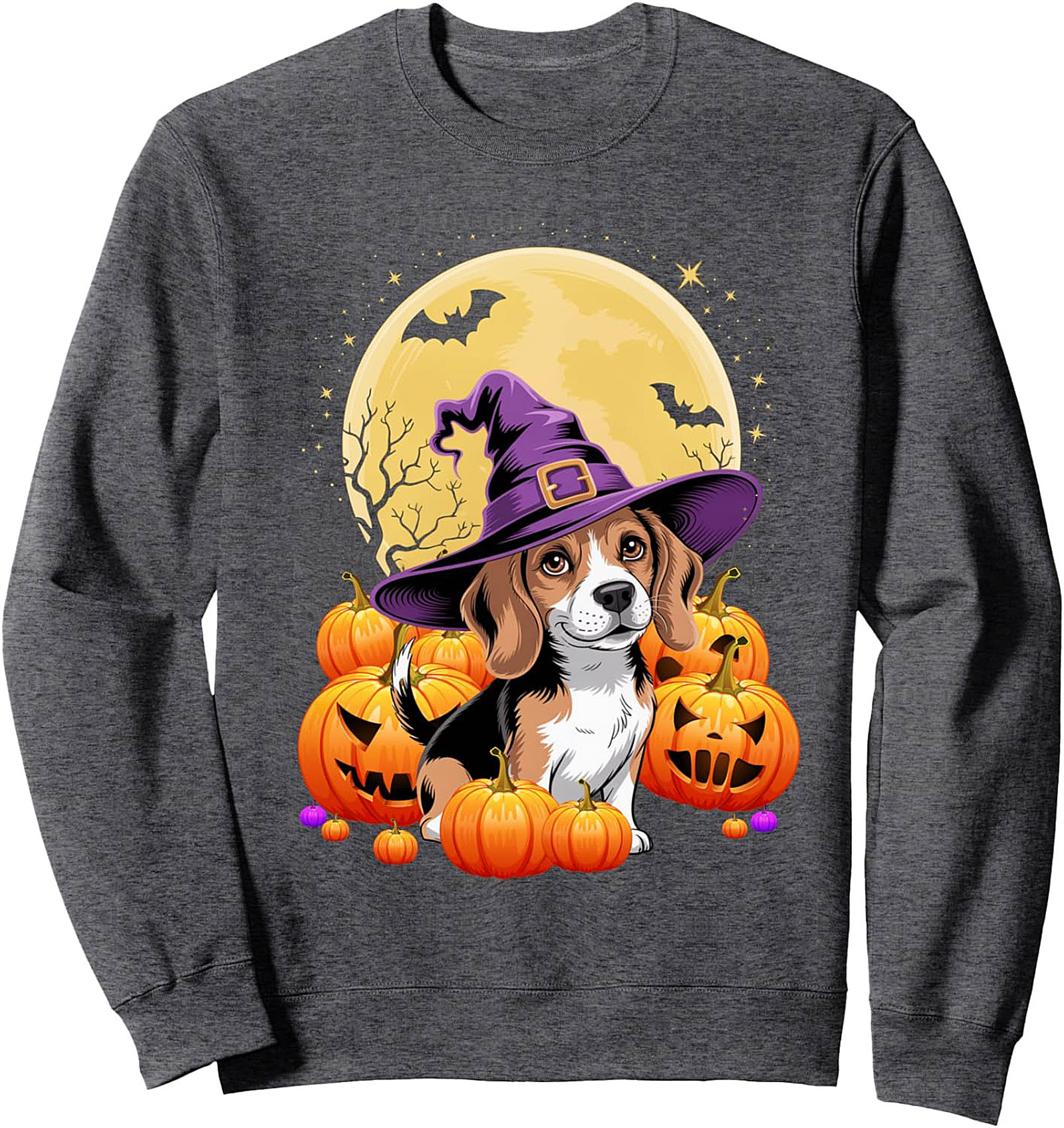 Adorable Beagle Witch Halloween Crewneck Sweatshirt