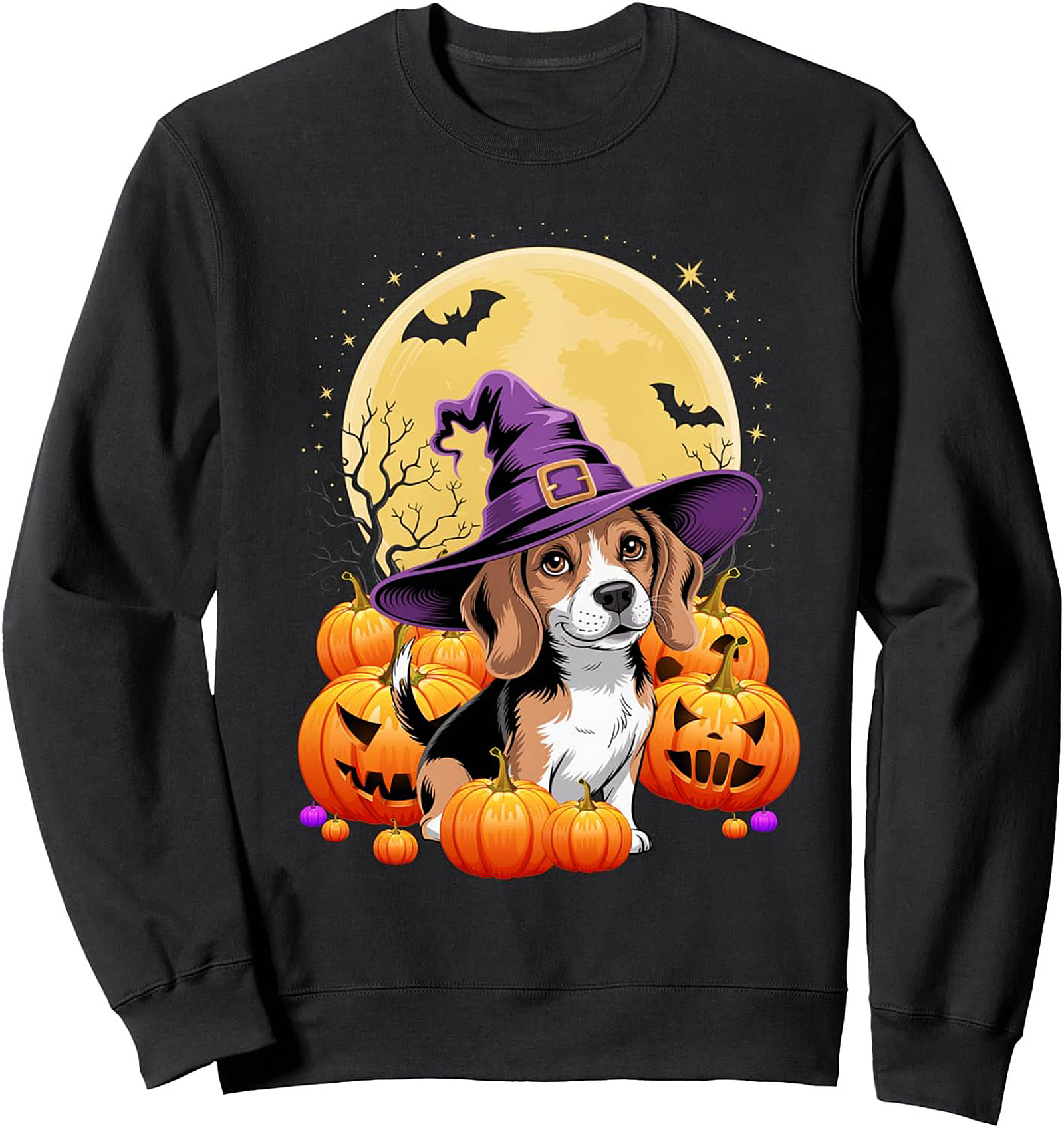 Adorable Beagle Witch Halloween Crewneck Sweatshirt
