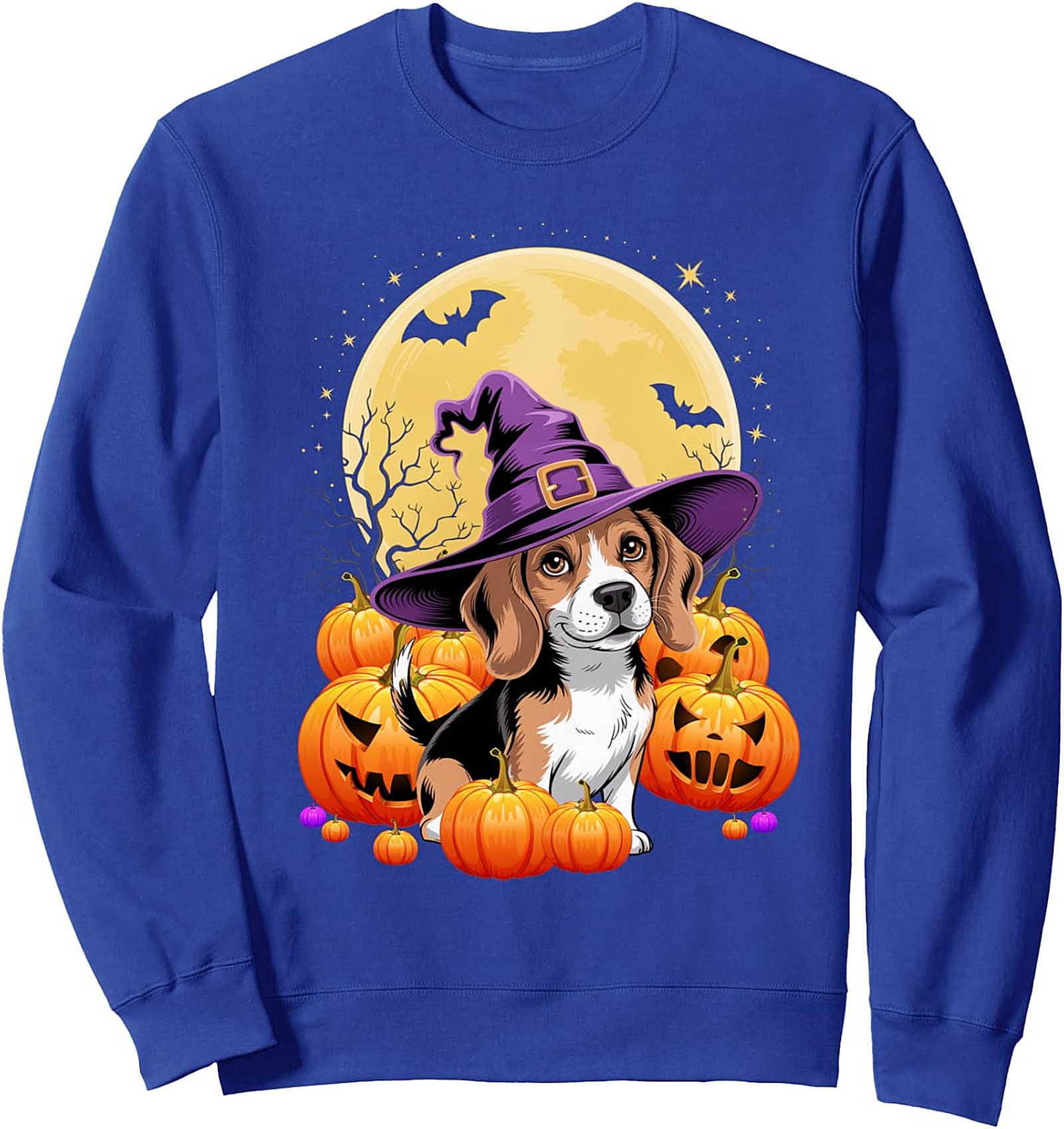 Adorable Beagle Witch Halloween Crewneck Sweatshirt
