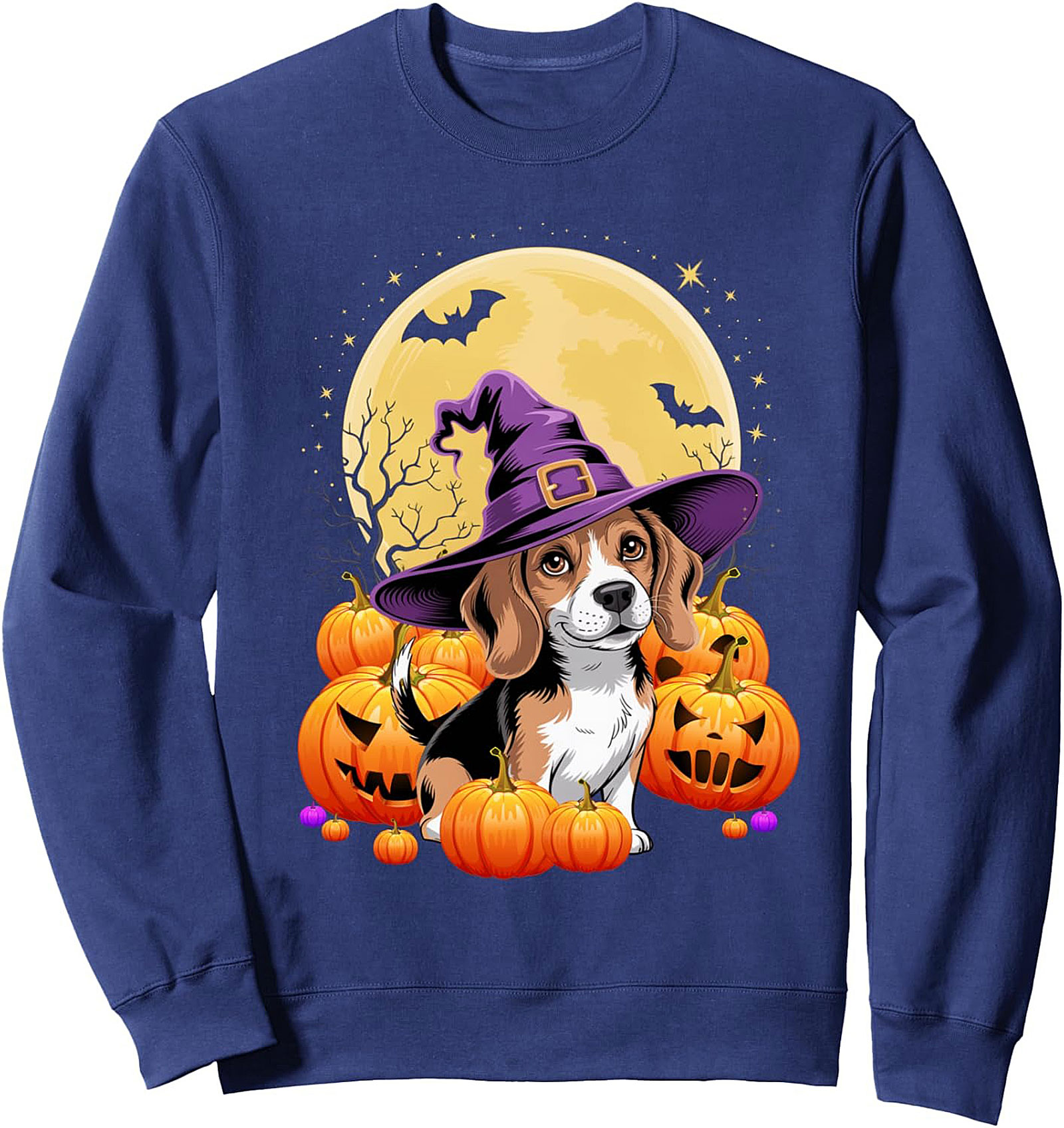 Adorable Beagle Witch Halloween Crewneck Sweatshirt