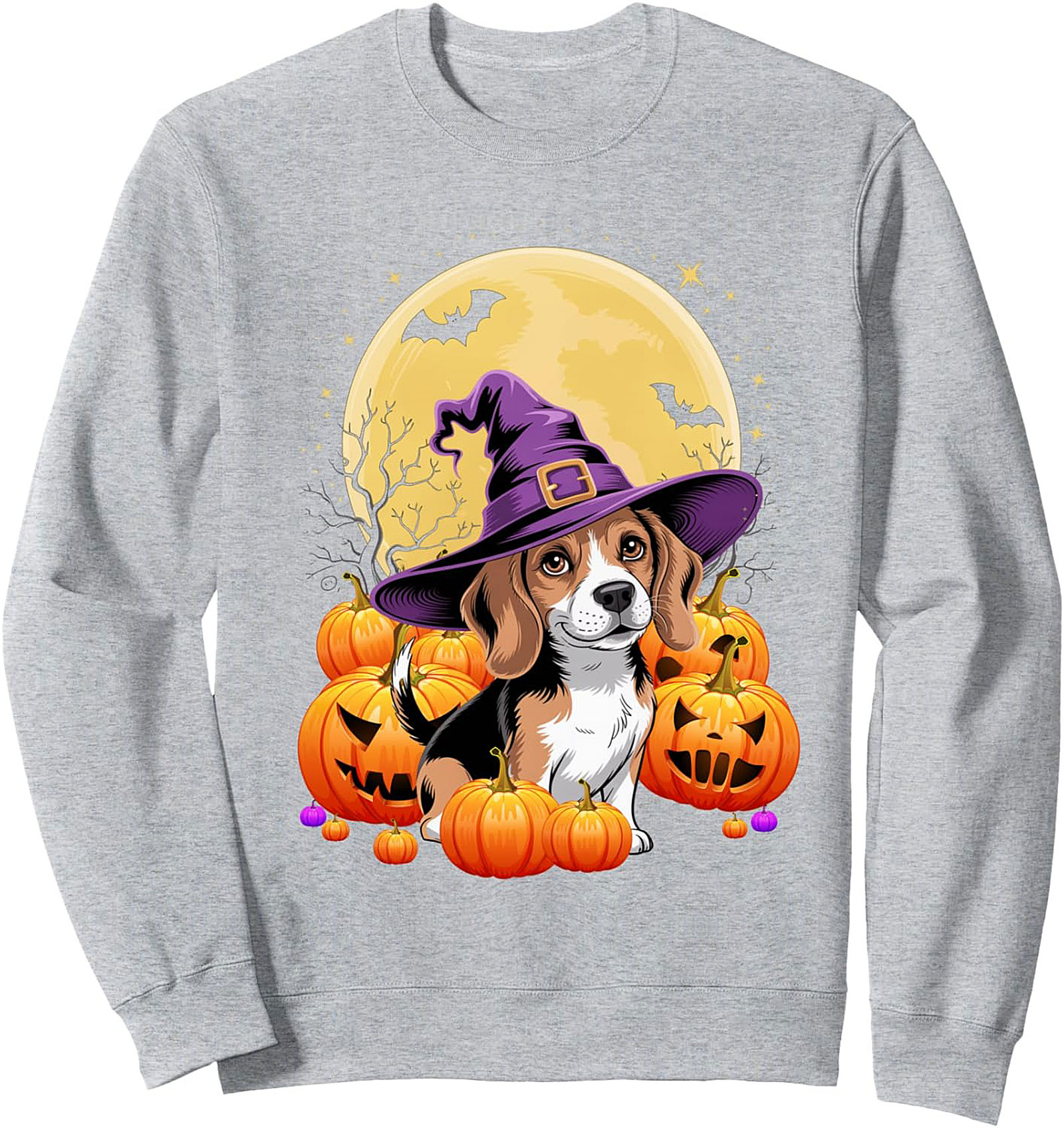 Adorable Beagle Witch Halloween Crewneck Sweatshirt