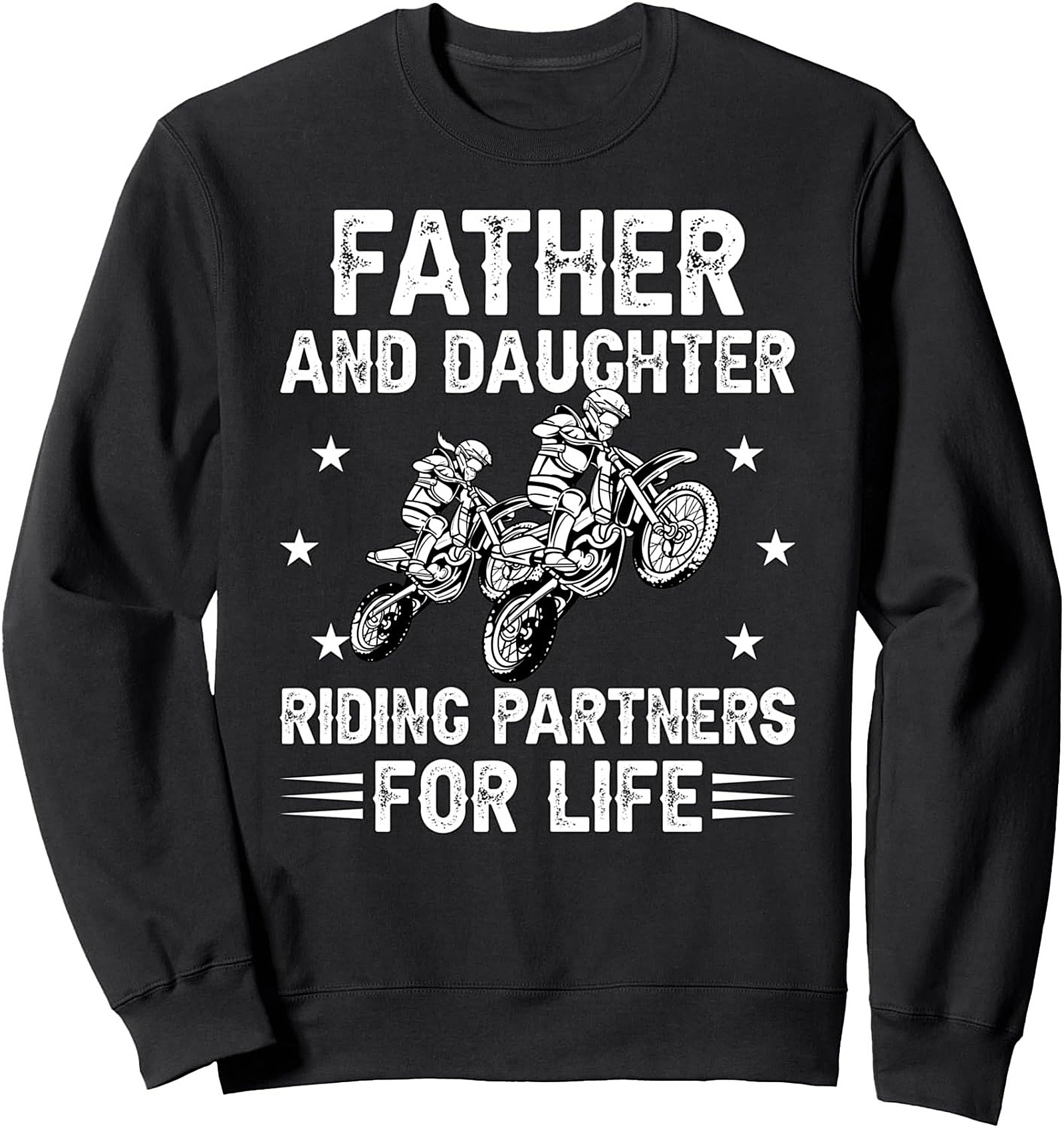 Motocross Father Daughter Crewneck Sweatshirt Riding Partners Gift