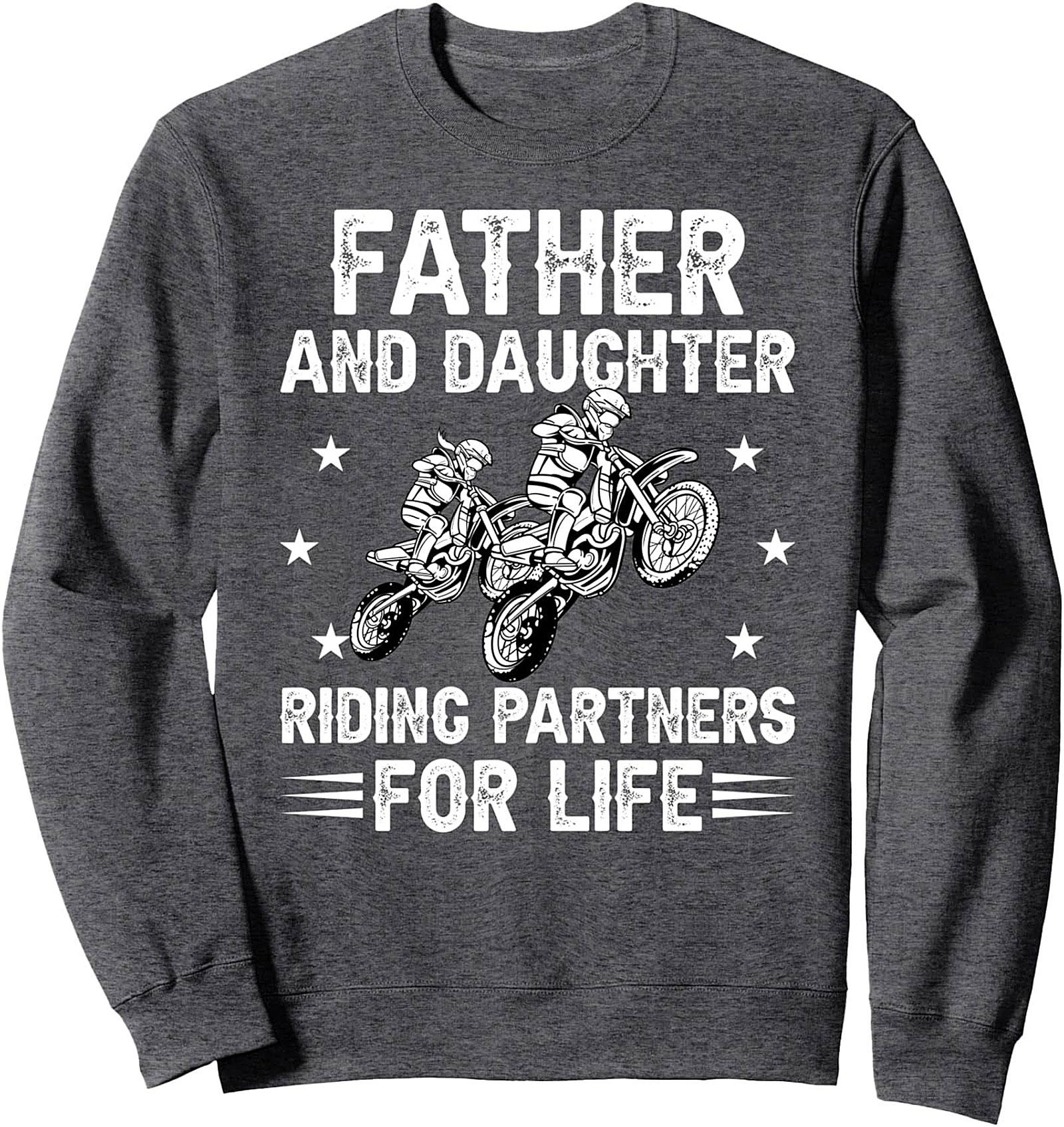 Motocross Father Daughter Crewneck Sweatshirt Riding Partners Gift