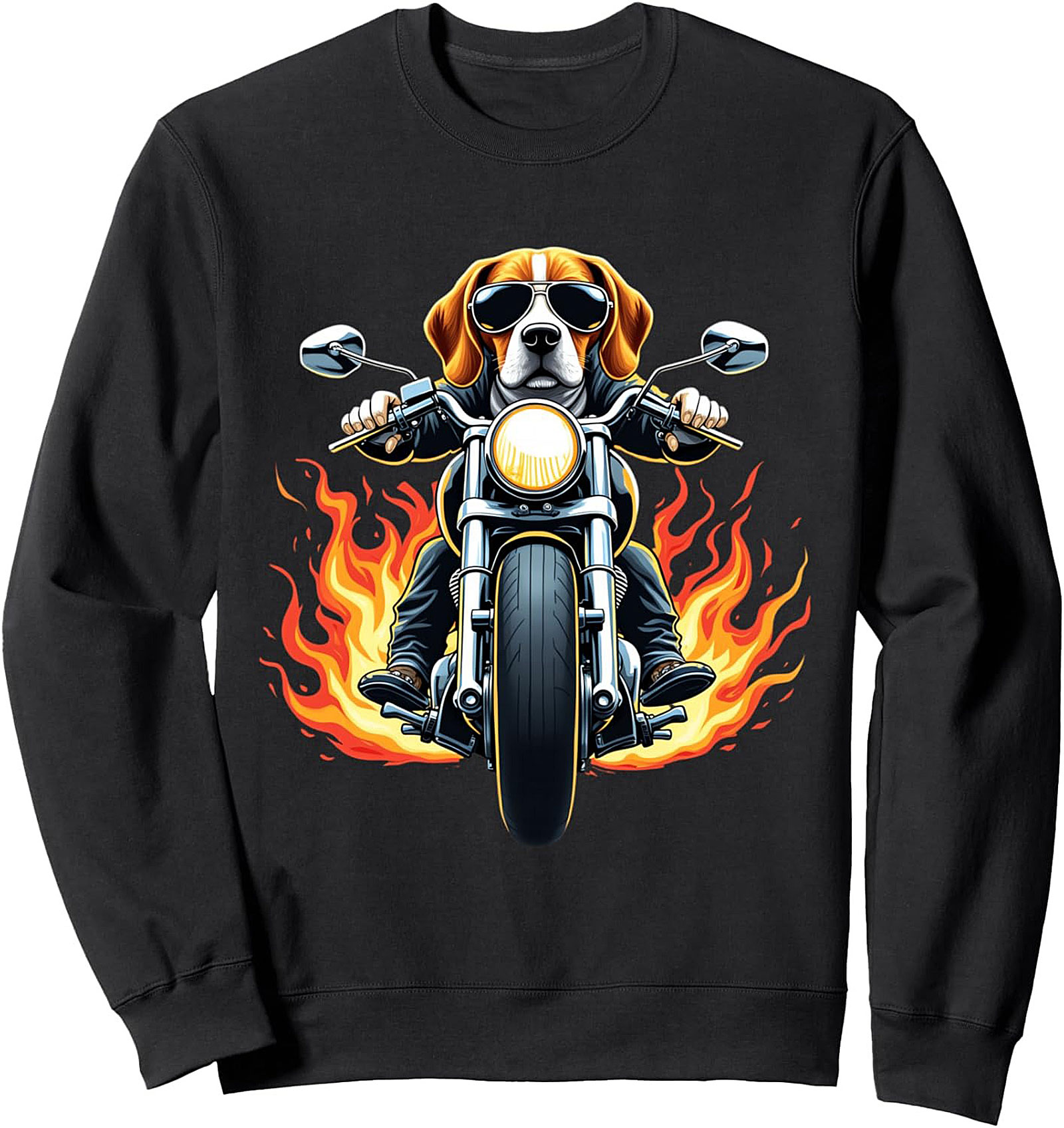The "Born to Be Wild" Beagle Biker Graphic Sweatshirt