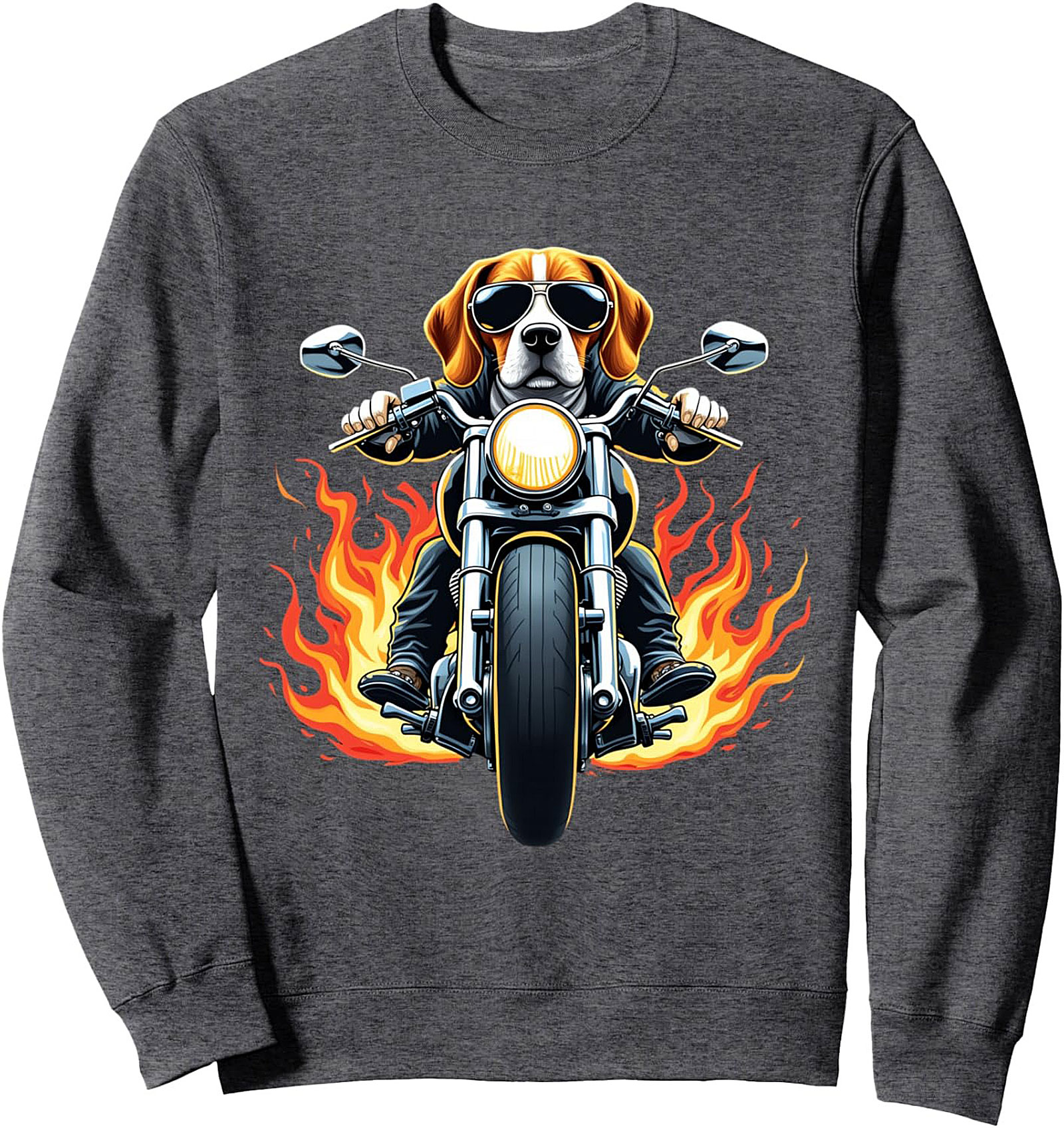 The "Born to Be Wild" Beagle Biker Graphic Sweatshirt