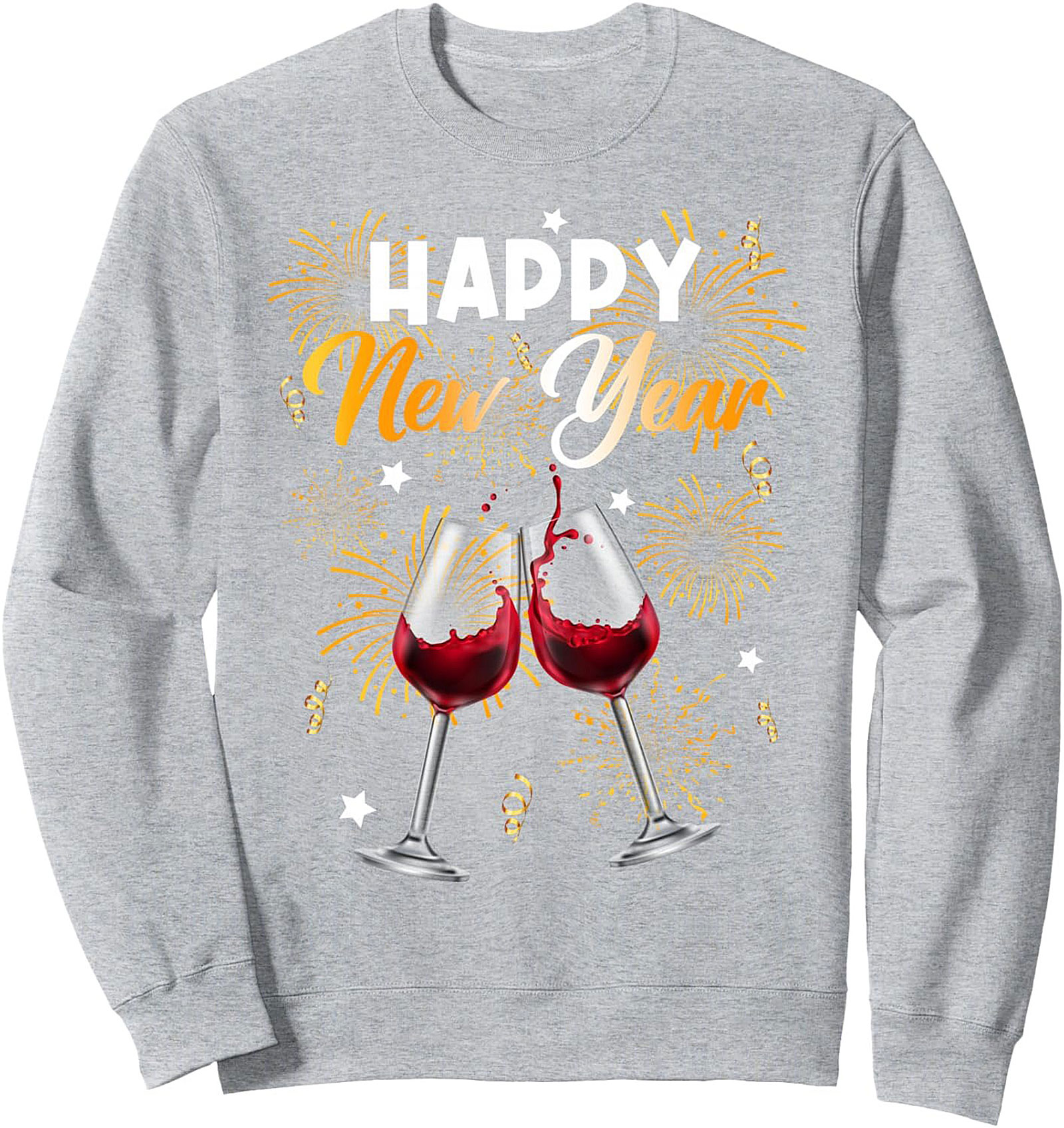 Happy New Year Graphic Sweatshirt Cozy Crewneck