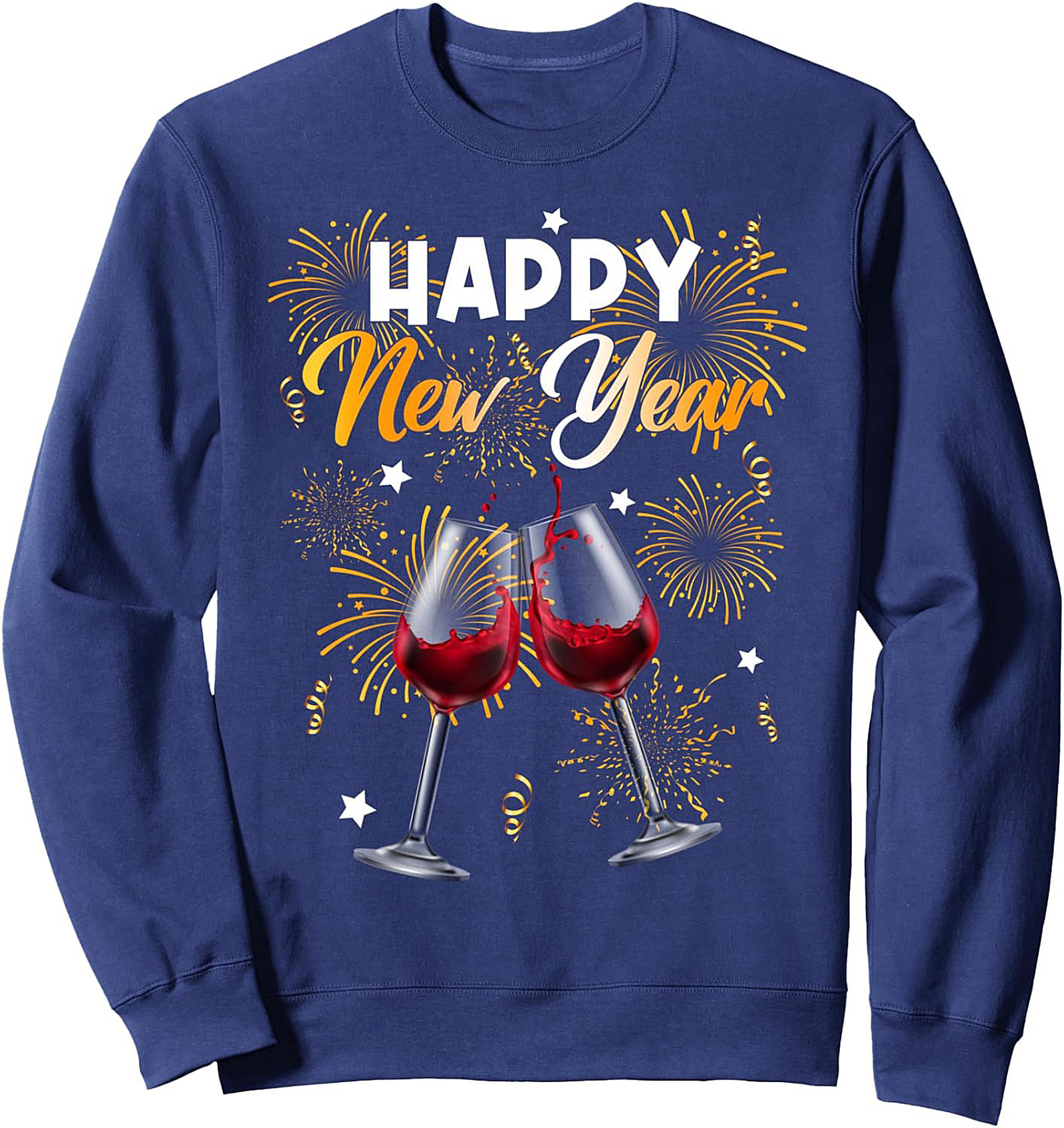 Happy New Year Graphic Sweatshirt Cozy Crewneck