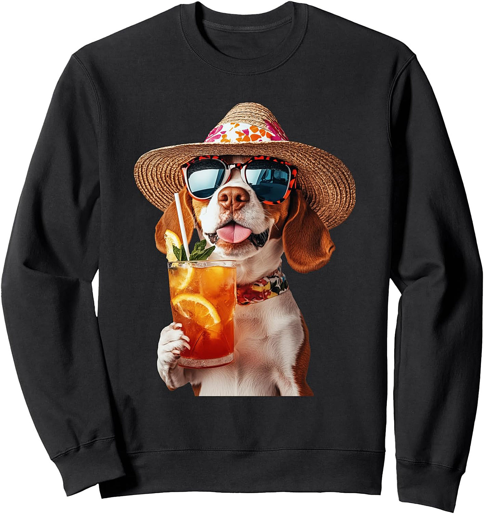 The Chill Beagle Dog Vacation Crewneck Sweatshirt – Summer Vibes Graphic