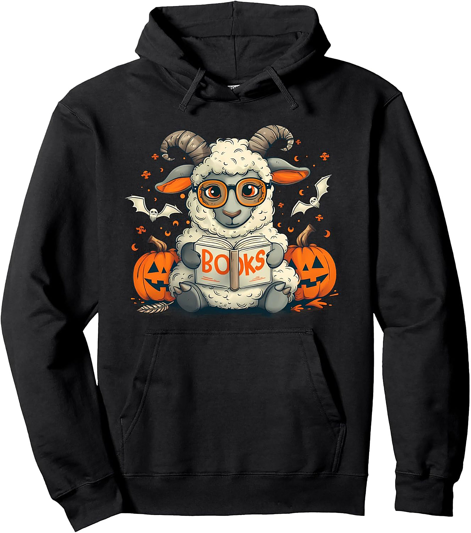 Bookish Sheep Halloween Pullover Hoodie | Cozy Gift