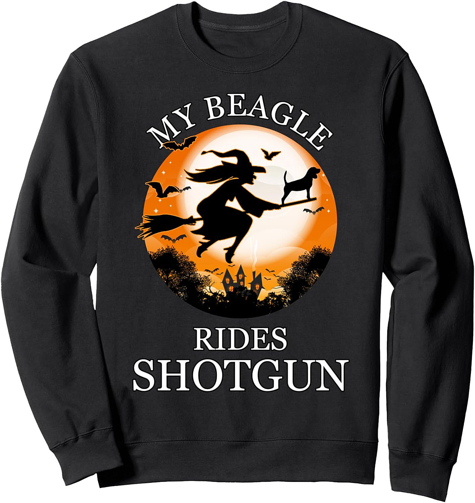 My Beagle Rides Shotgun Halloween Sweatshirt – Spooky Witch Crewneck