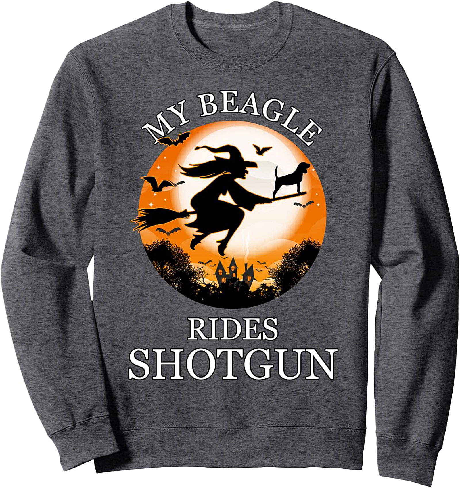 My Beagle Rides Shotgun Halloween Sweatshirt – Spooky Witch Crewneck