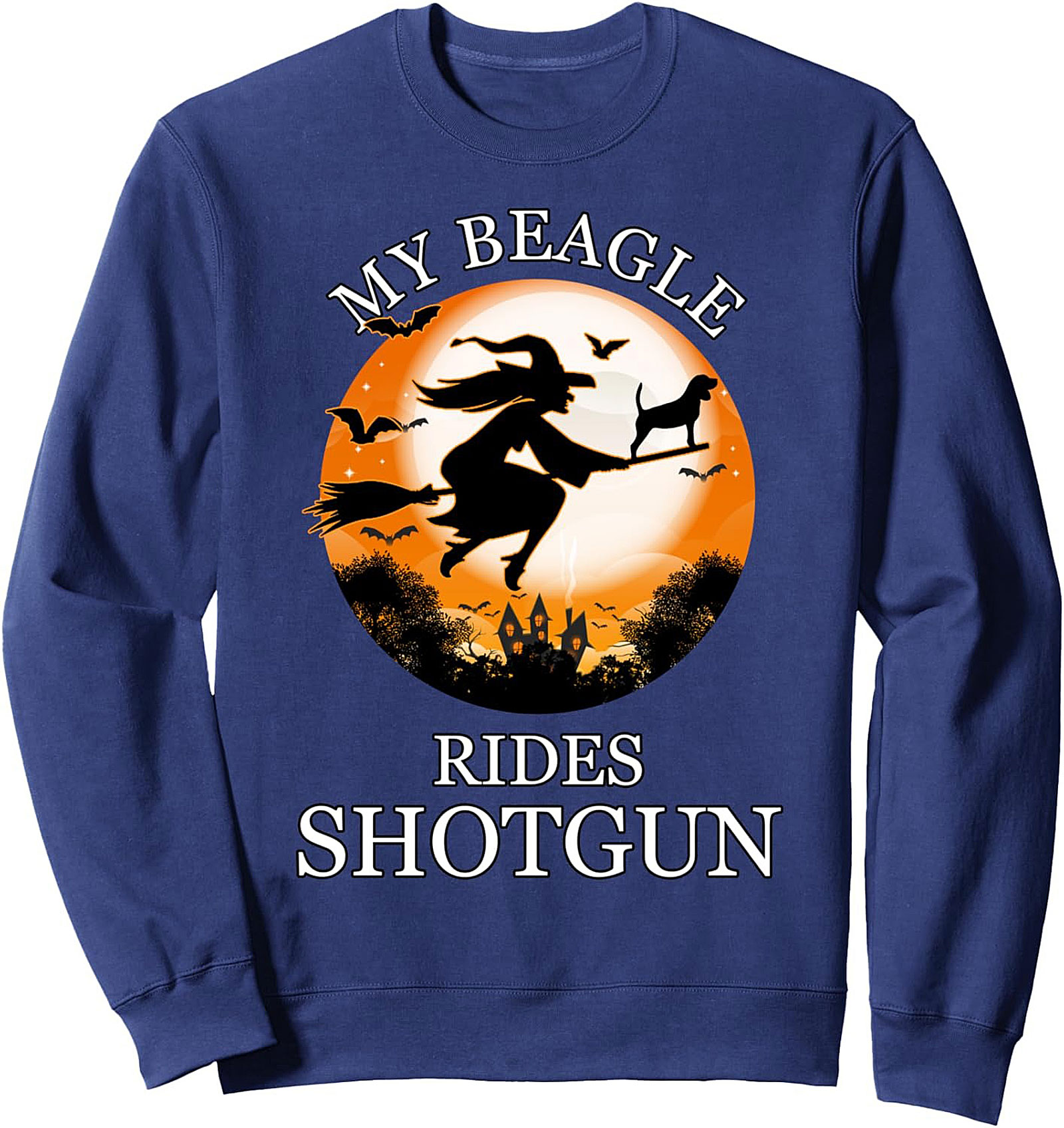 My Beagle Rides Shotgun Halloween Sweatshirt – Spooky Witch Crewneck