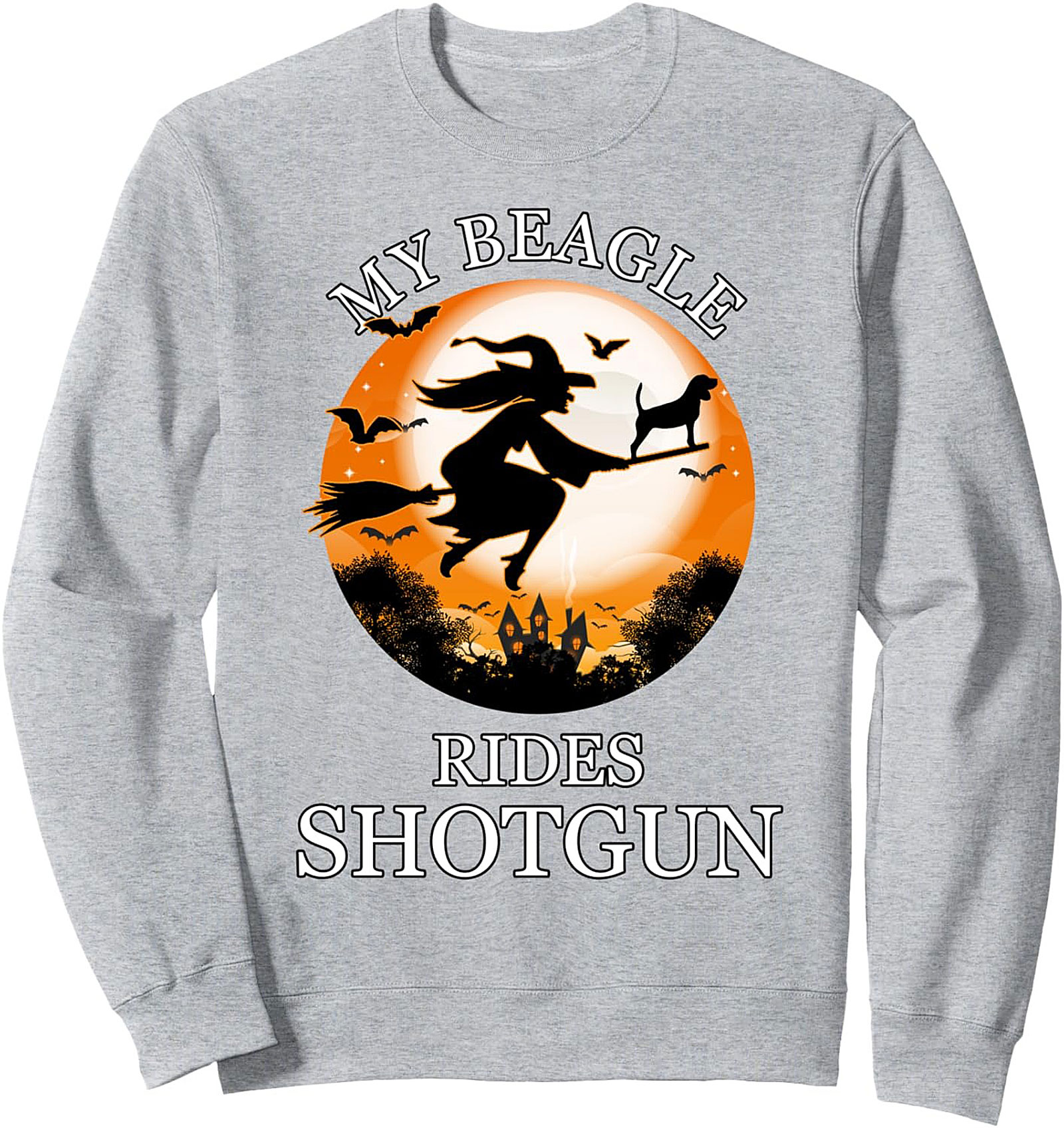 My Beagle Rides Shotgun Halloween Sweatshirt – Spooky Witch Crewneck