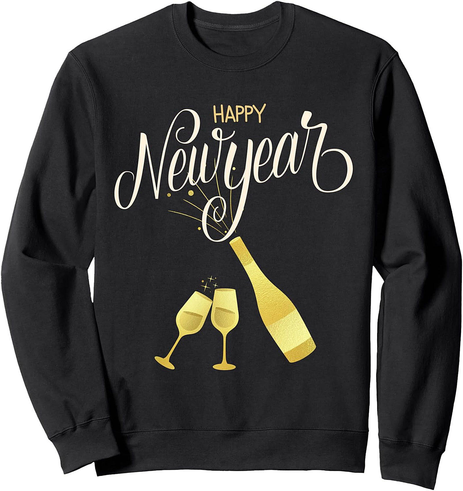 Cozy Happy New Year Graphic Sweatshirt Gift Idea