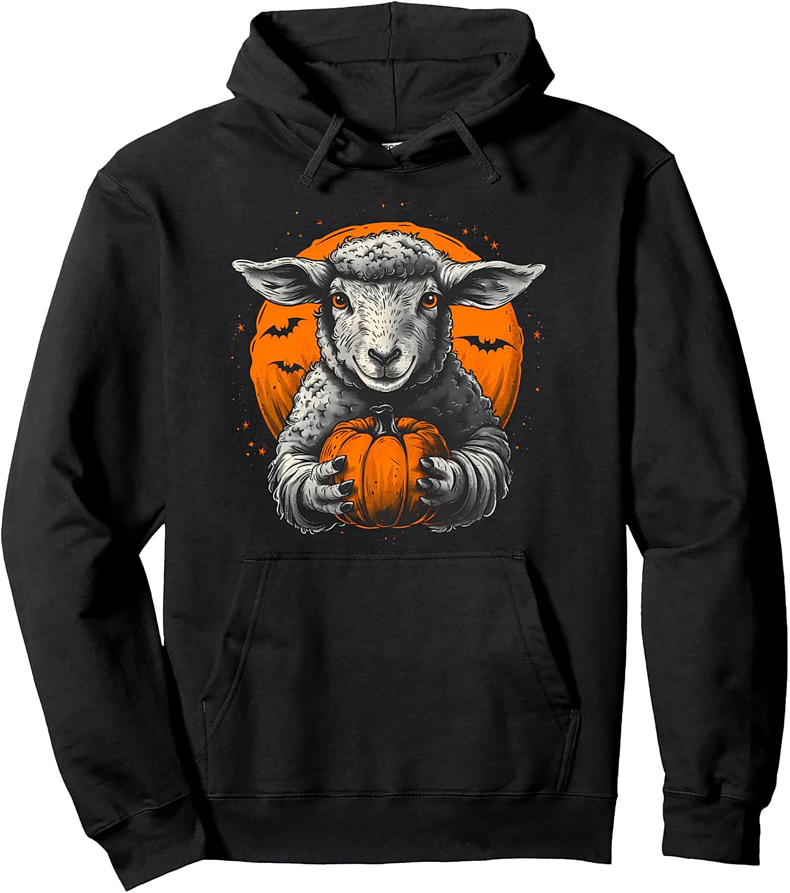Halloween Sheep Pullover Hoodie | Cozy Lamb Pumpkin