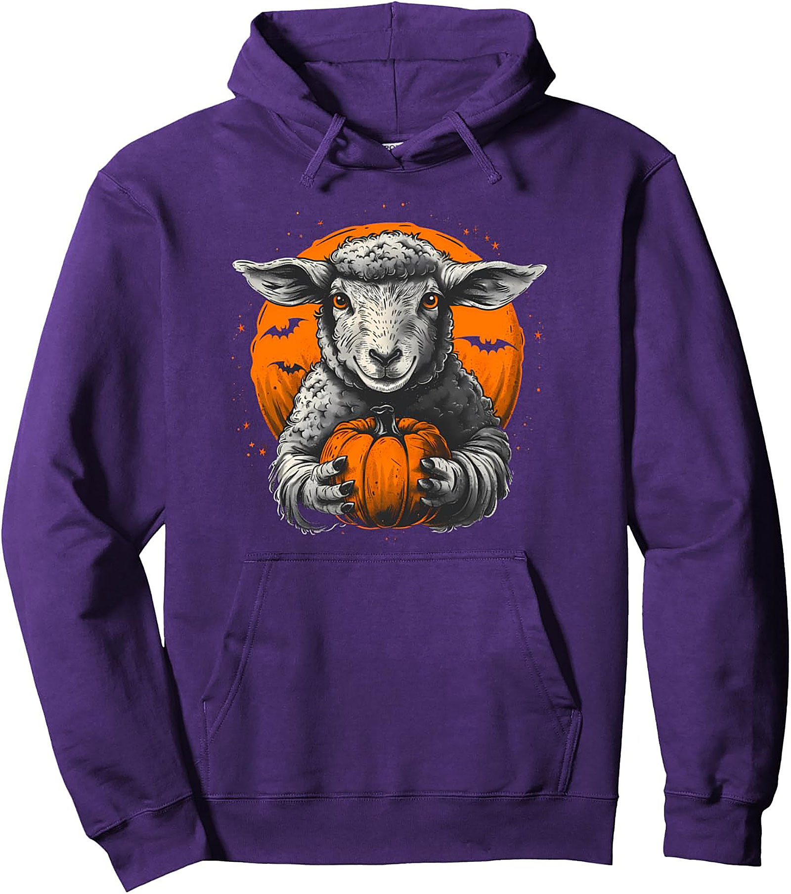 Halloween Sheep Pullover Hoodie | Cozy Lamb Pumpkin