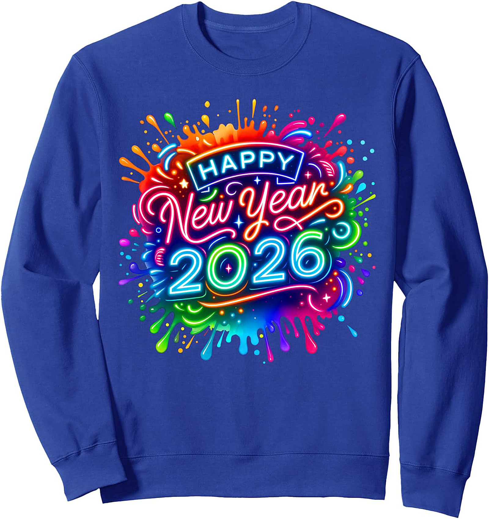 Happy New Year 2026 Crewneck Sweatshirt Neon Design