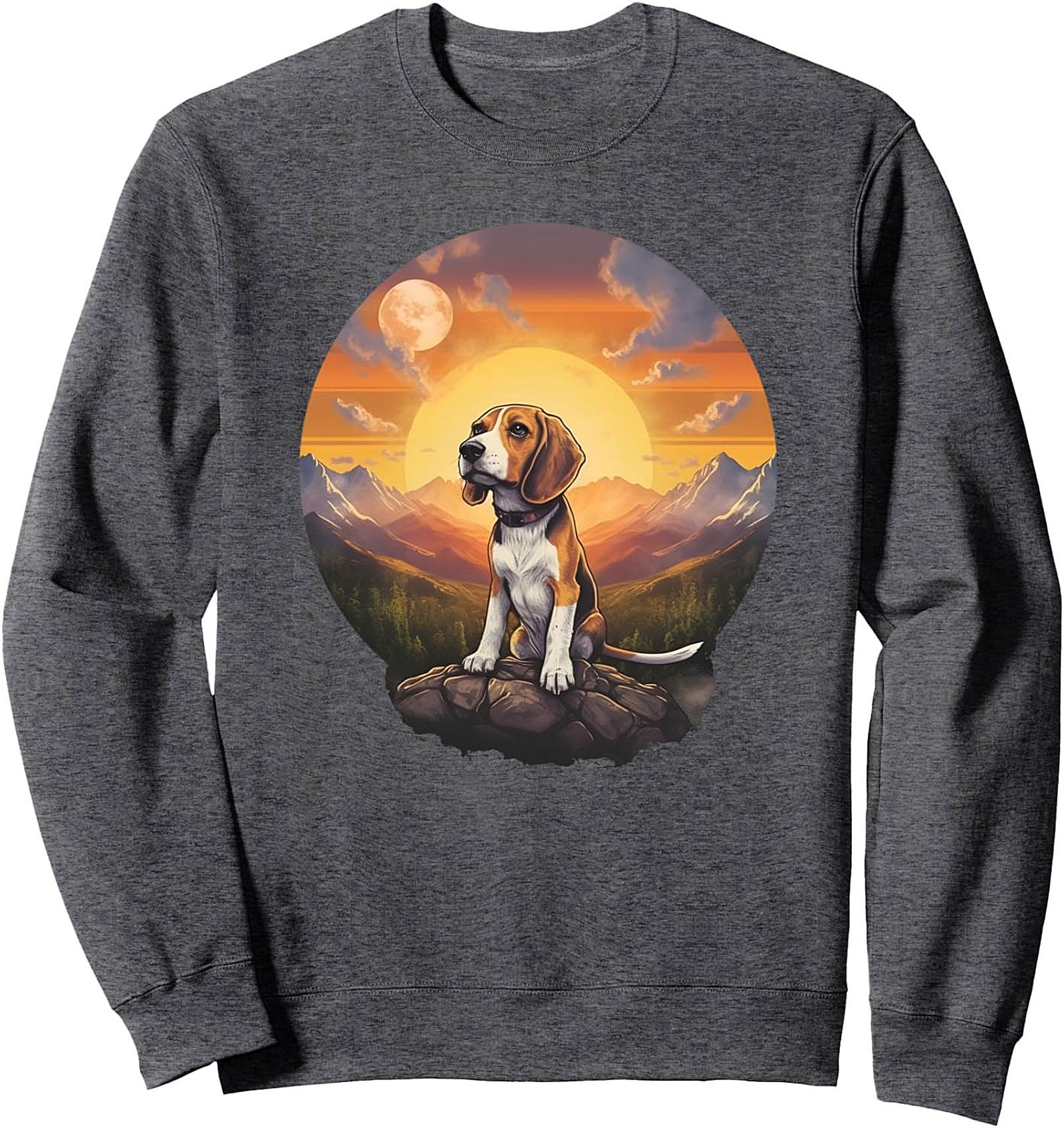 Beagle Sunset Adventure Crewneck Sweatshirt | Cozy Dog Lover Pullover