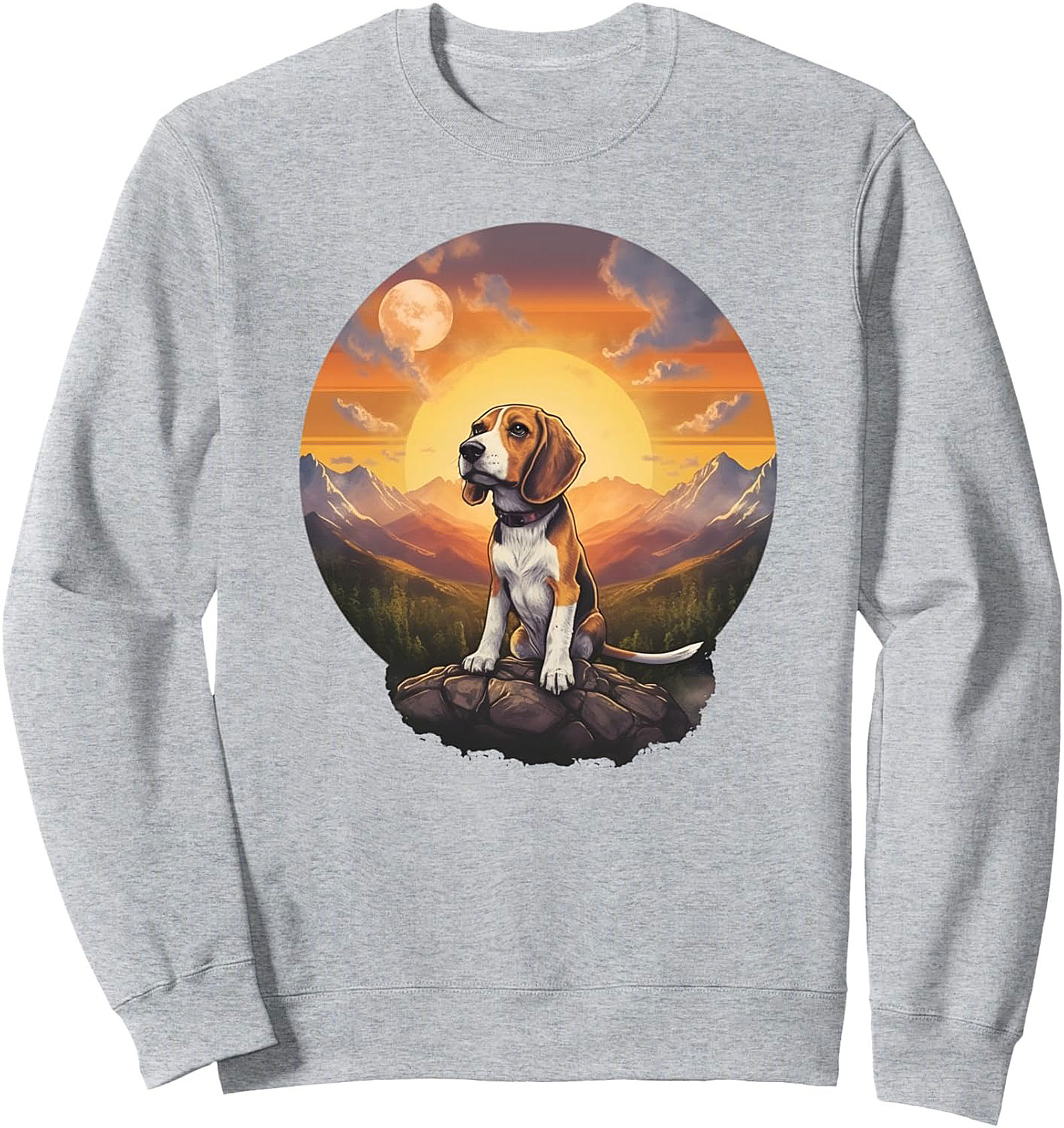 Beagle Sunset Adventure Crewneck Sweatshirt | Cozy Dog Lover Pullover