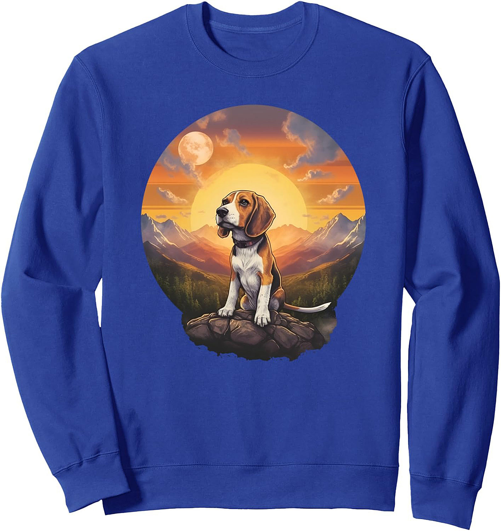 Beagle Sunset Adventure Crewneck Sweatshirt | Cozy Dog Lover Pullover