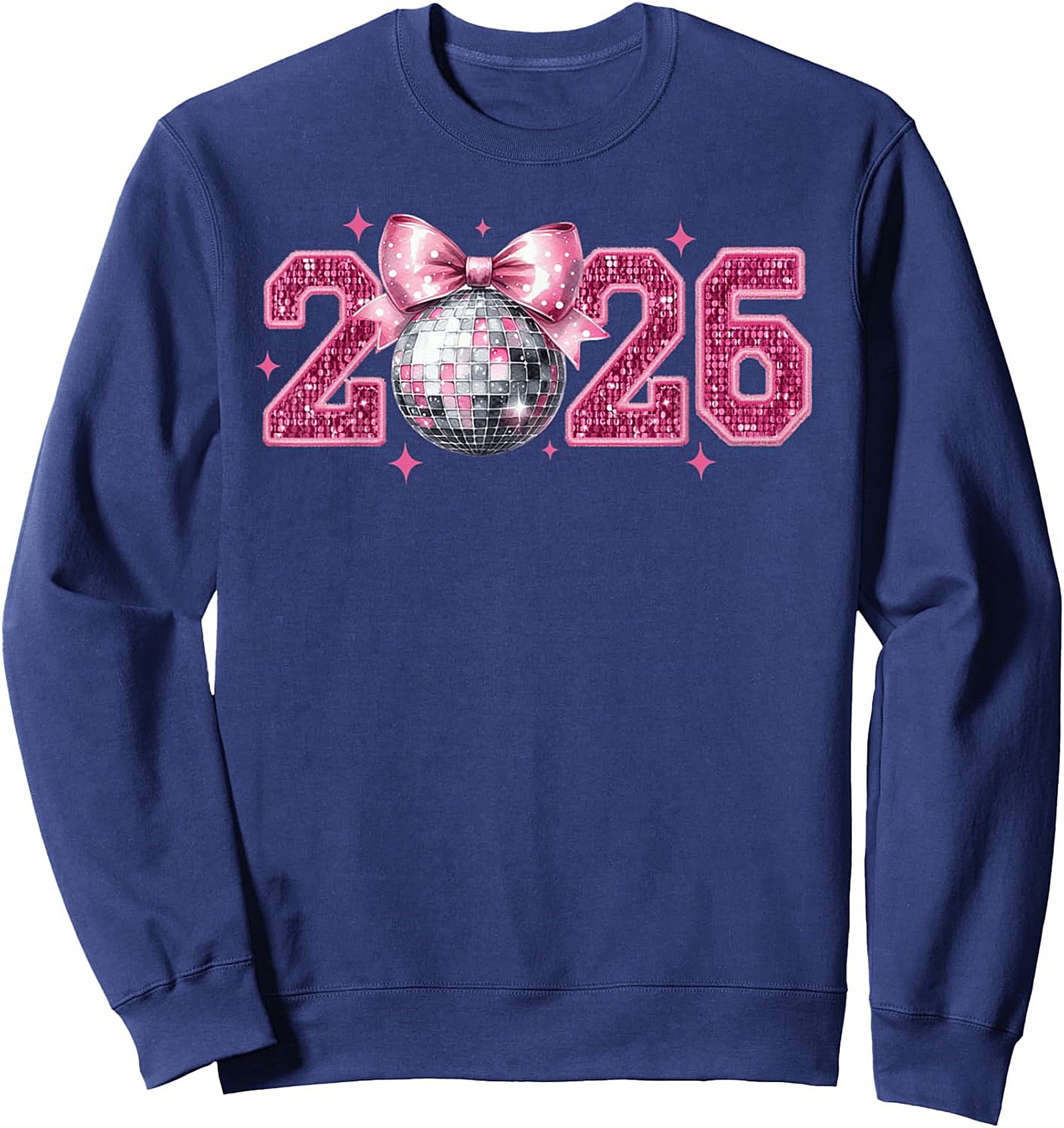 Class of 2026 Sweatshirt Pink Disco Ball Crewneck