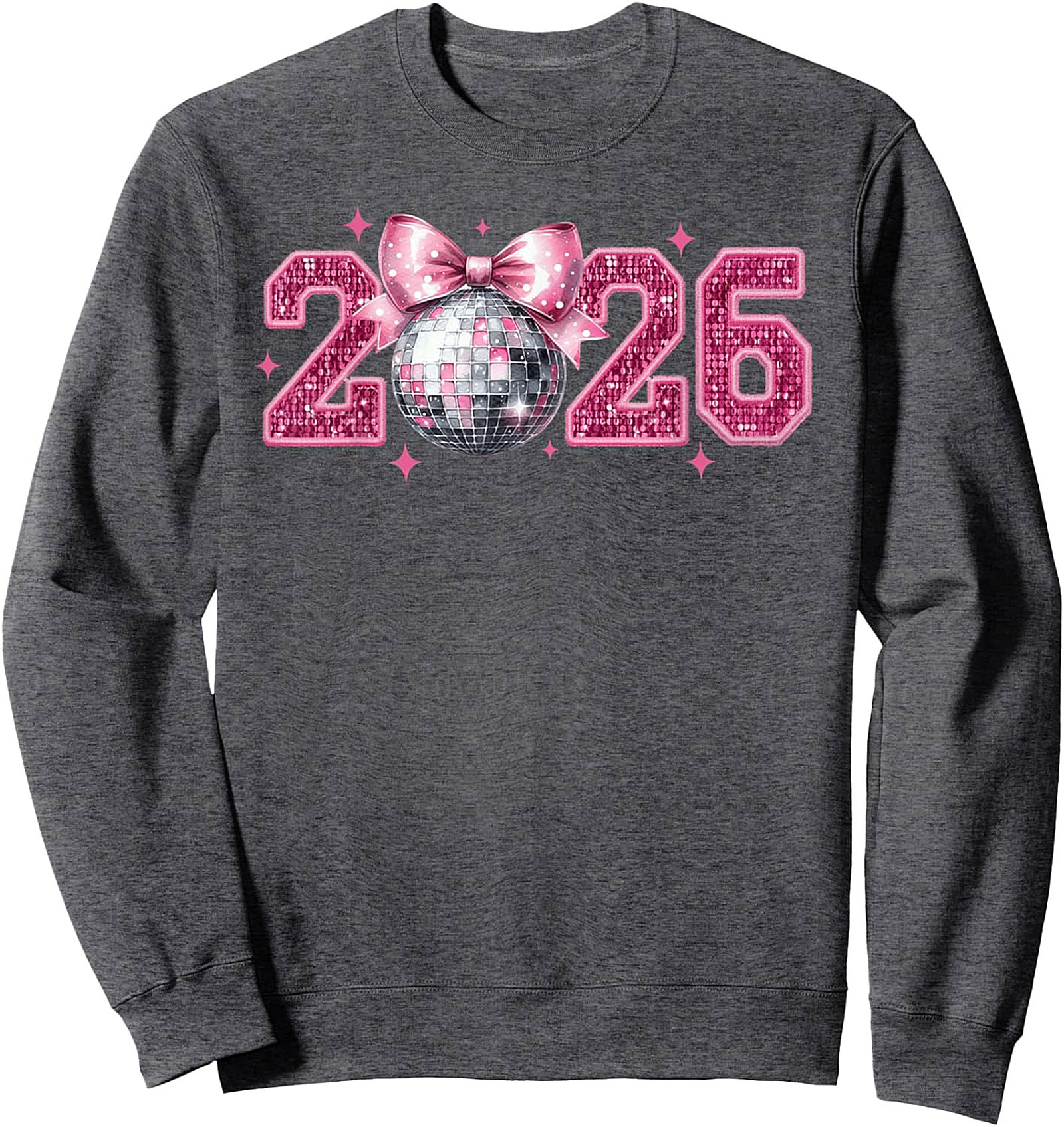 Class of 2026 Sweatshirt Pink Disco Ball Crewneck