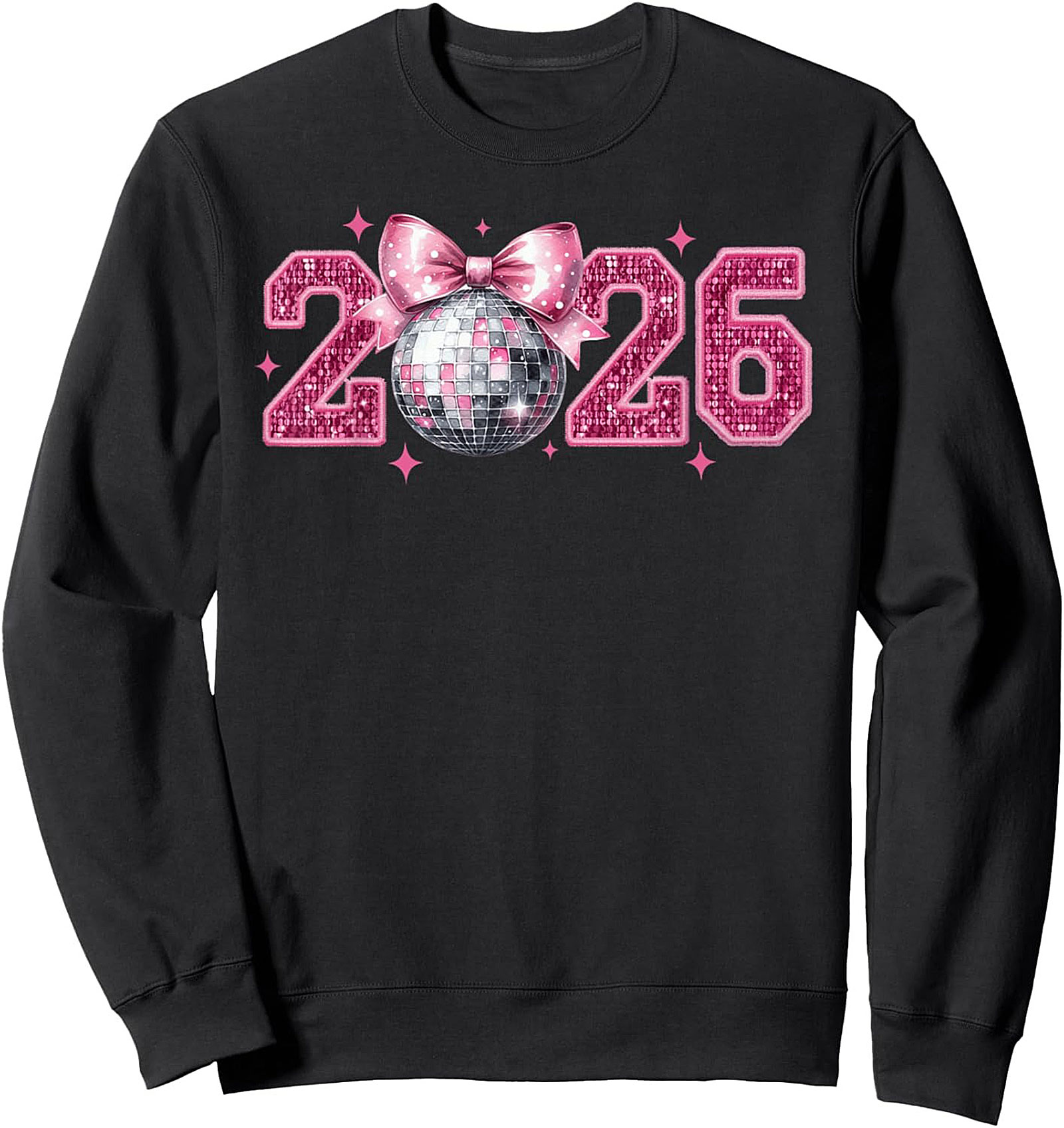 Class of 2026 Sweatshirt Pink Disco Ball Crewneck
