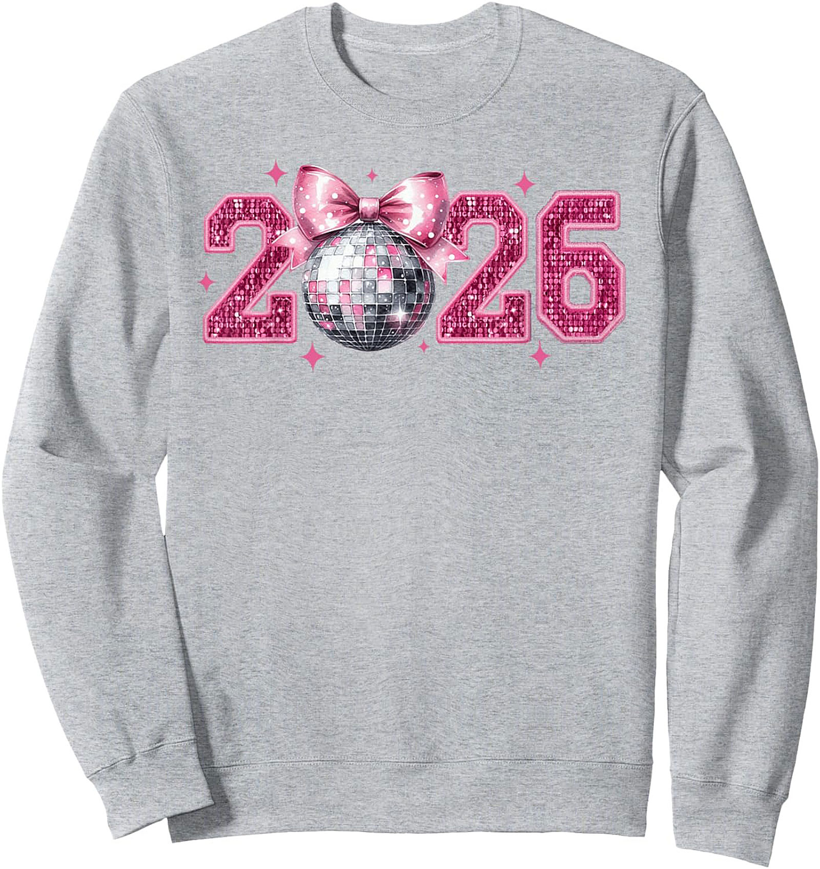 Class of 2026 Sweatshirt Pink Disco Ball Crewneck